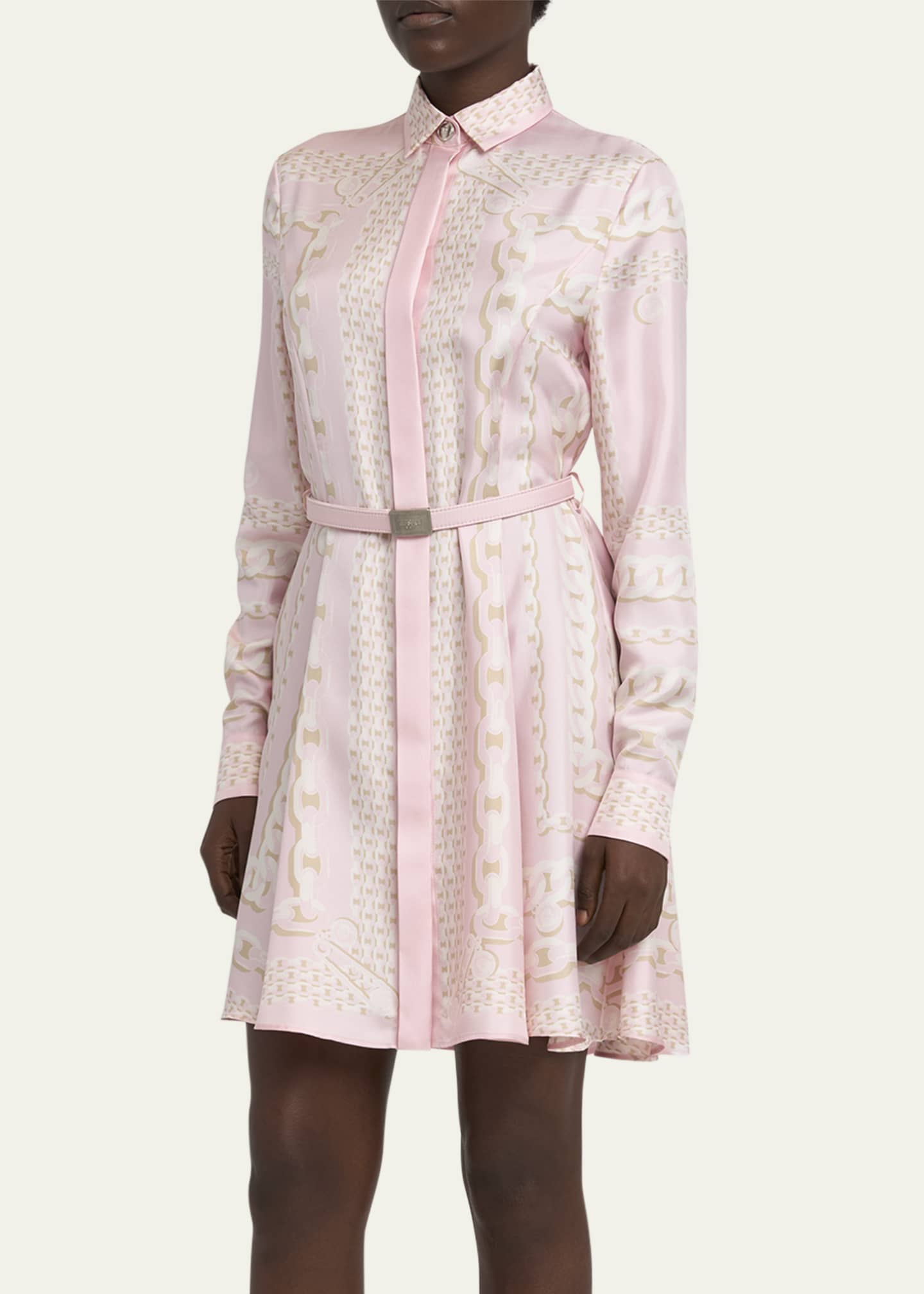 Versace Treasure Foulard Silk Twill Dress Image 4 of 5