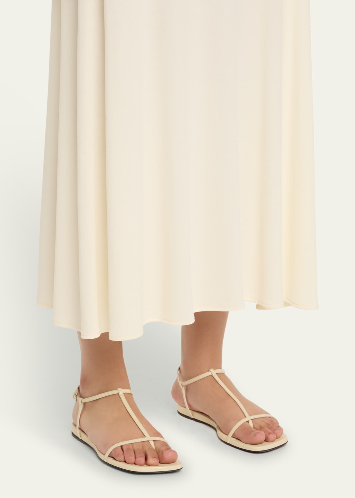 Jil Sander Leather T-Strap Sandals Image 2 of 5