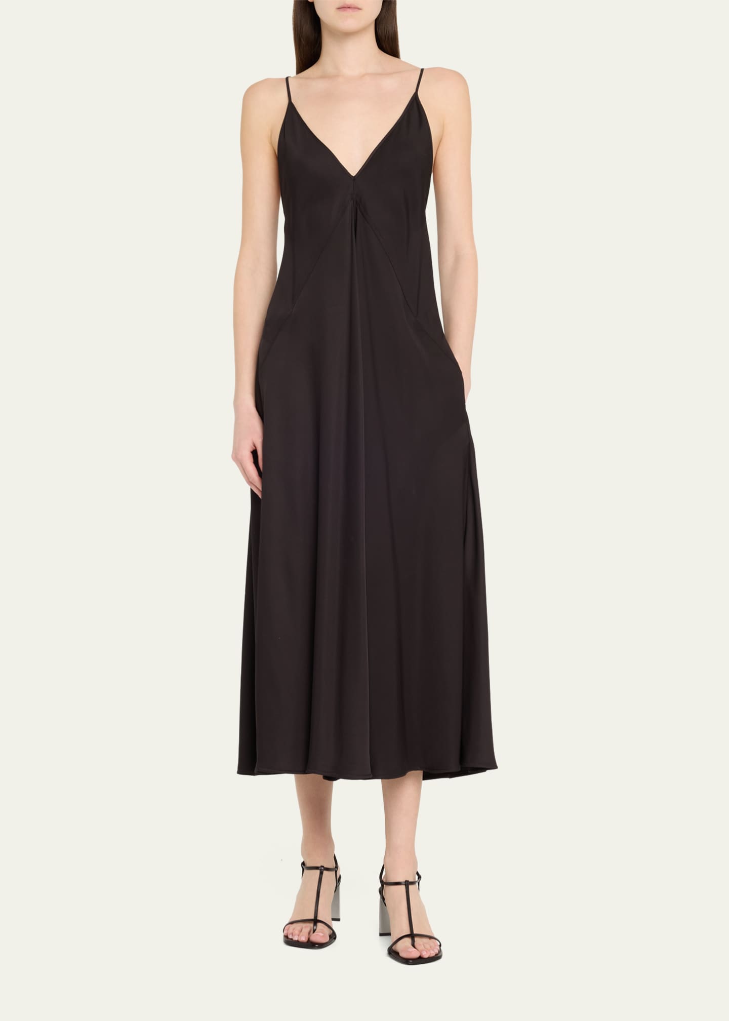 Jil Sander Square-Toe T-Strap Heel Sandals Image 3 of 5