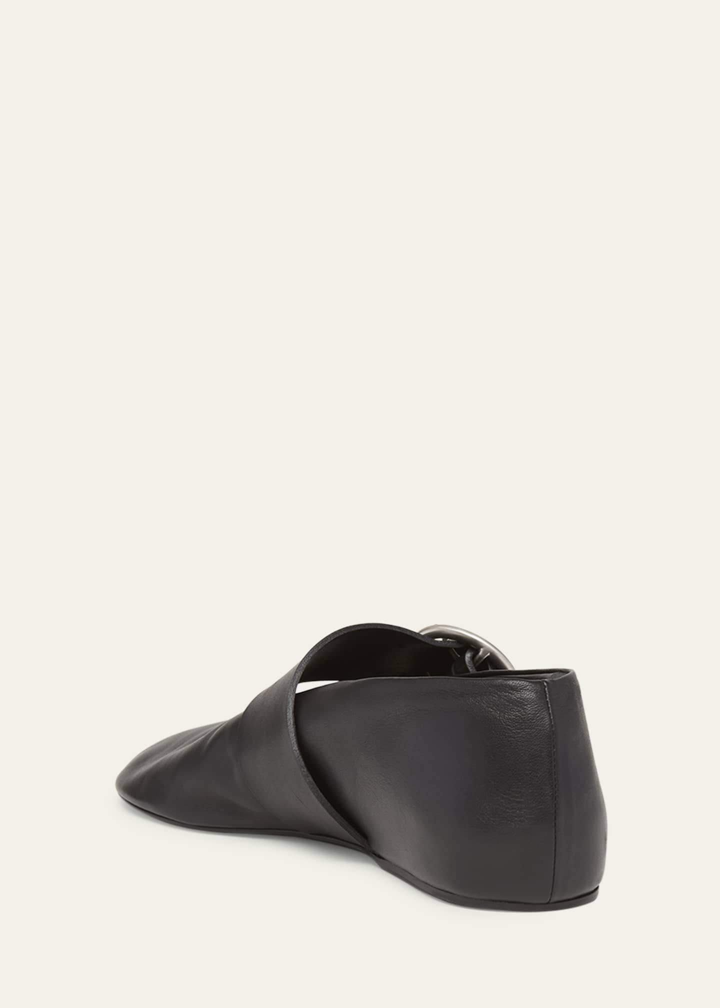 Jil Sander Soft Leather Mary Jane Ballerina Flats Image 4 of 5