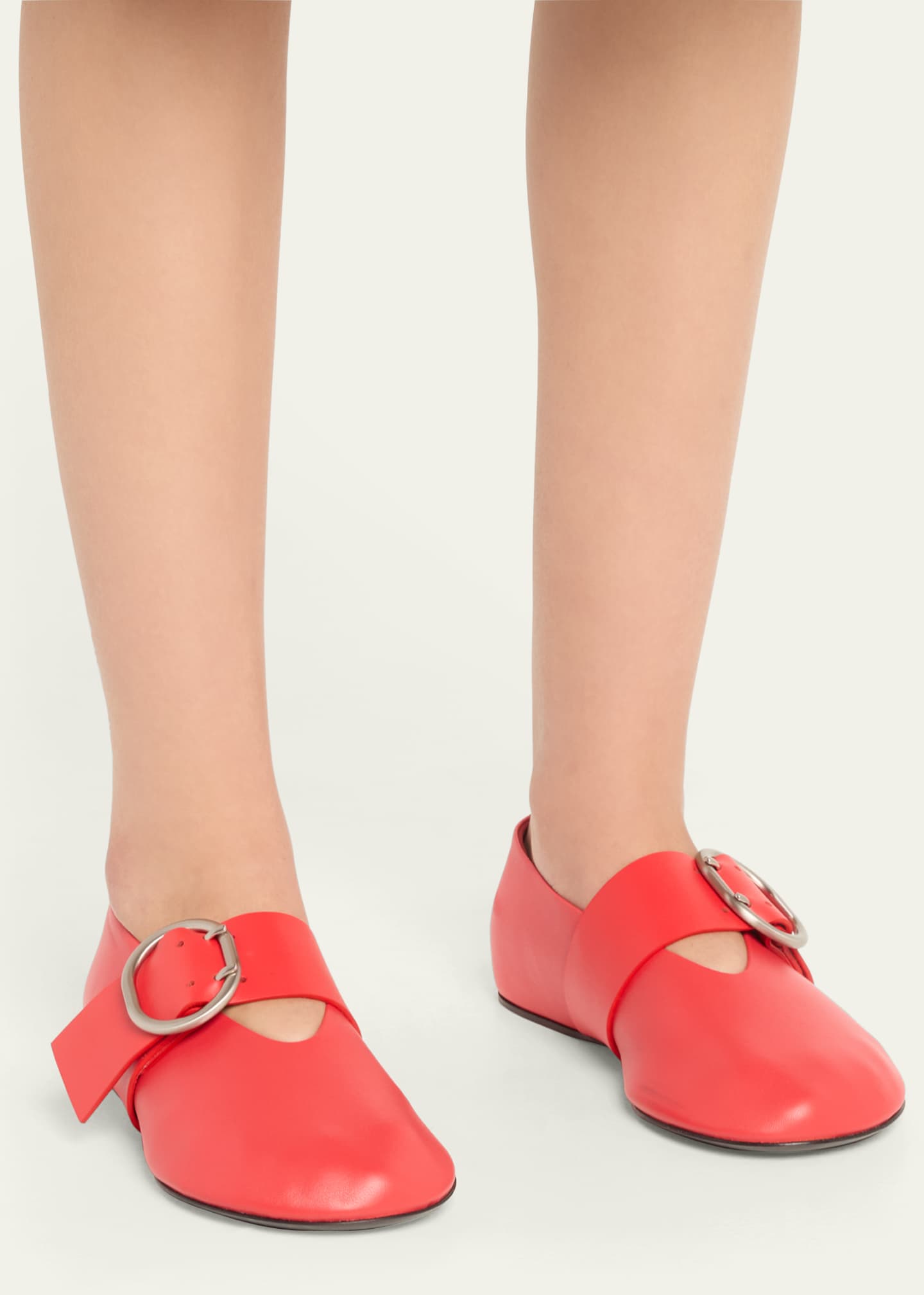 Jil Sander Soft Leather Mary Jane Ballerina Flats - Bergdorf Goodman