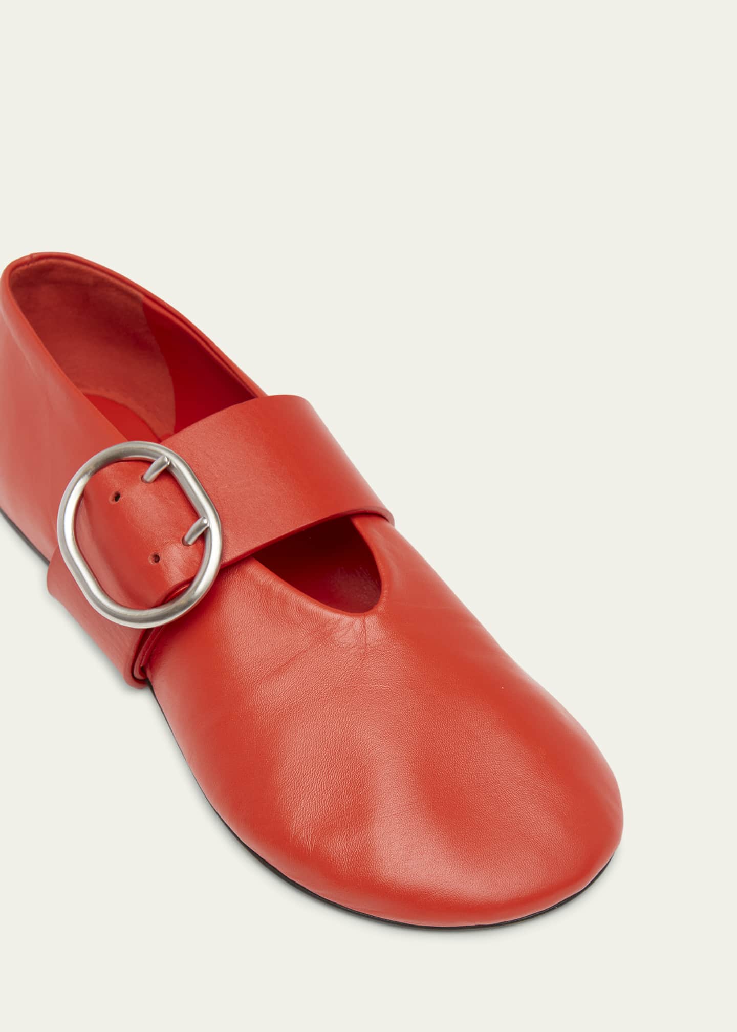 Jil Sander Soft Leather Mary Jane Ballerina Flats - Bergdorf Goodman
