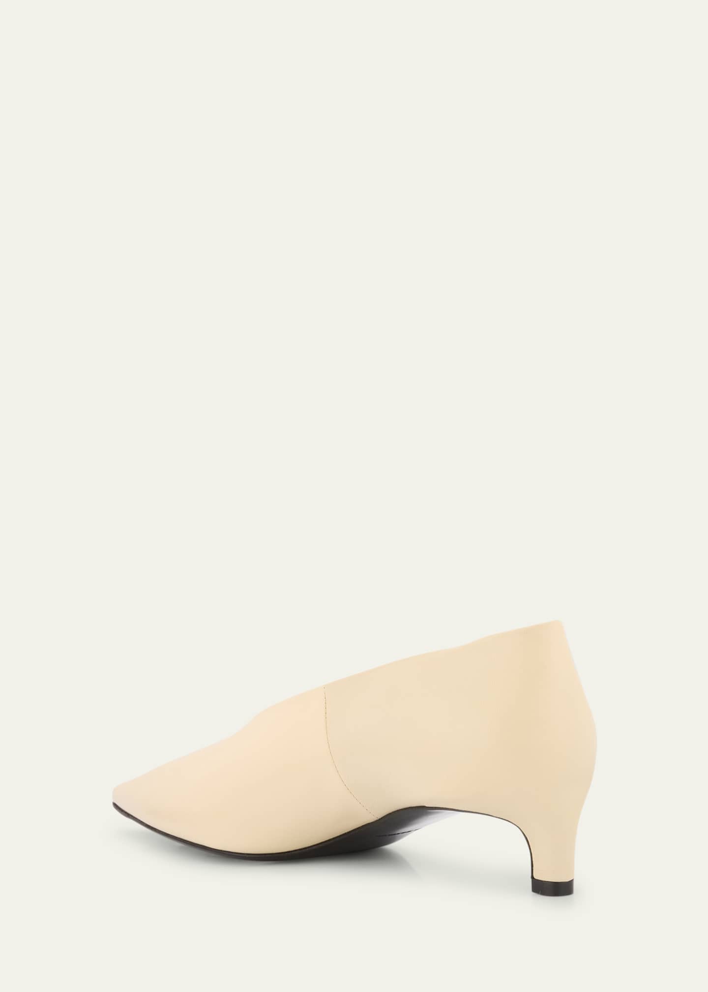 Jil Sander Leather Point-Toe Kitten Pumps Image 4 of 6