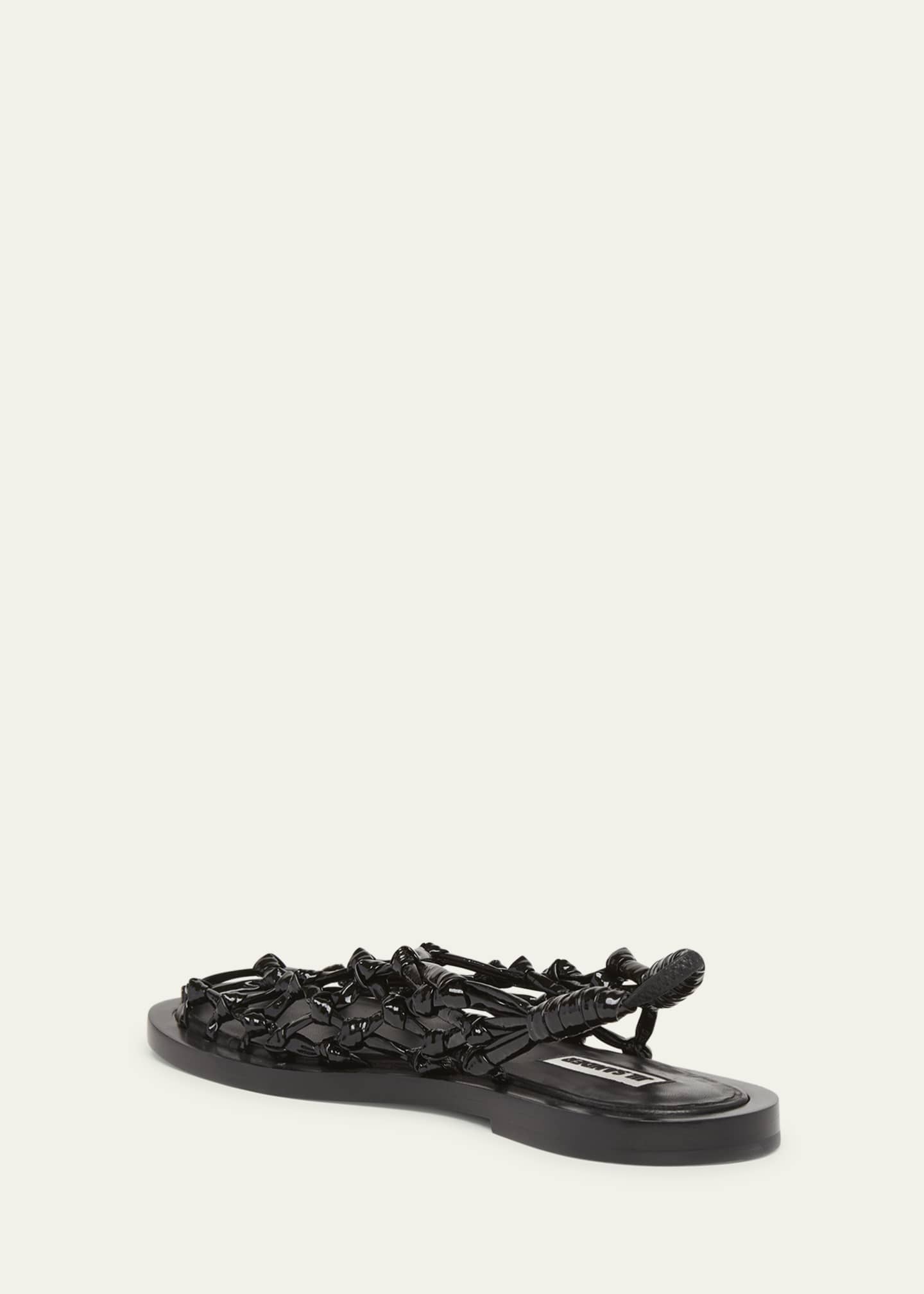 Jil Sander Leather Crochet Net Ballerina Flat Sandals Image 4 of 5