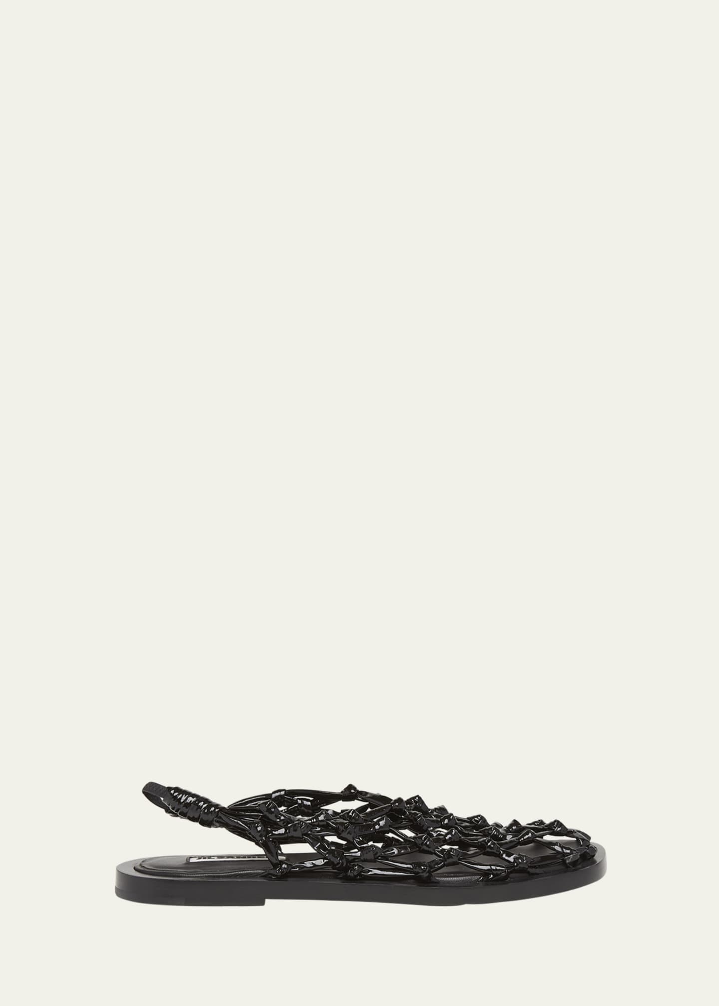 Jil Sander Leather Crochet Net Ballerina Flat Sandals Image 1 of 5