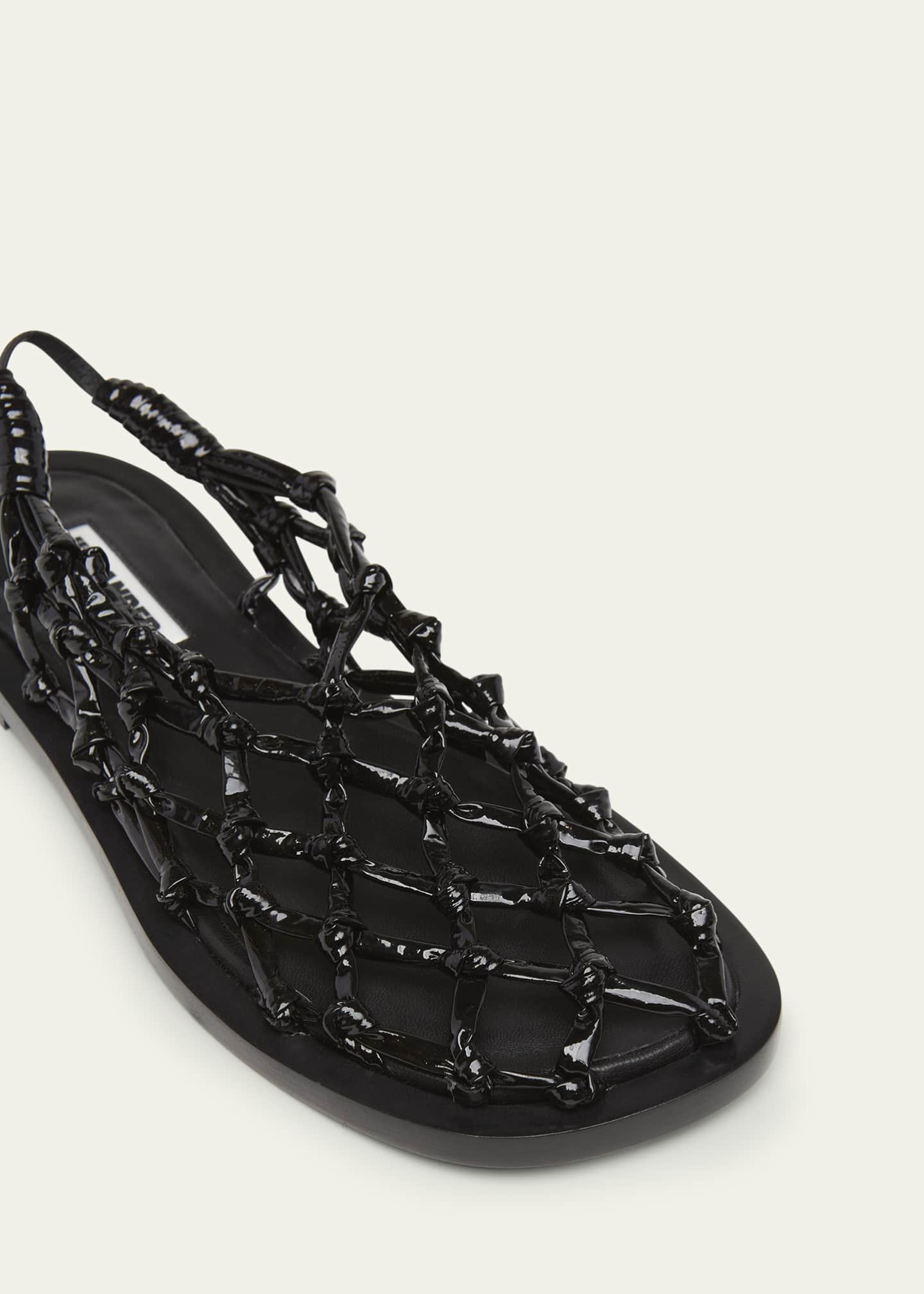 Jil Sander Leather Crochet Net Ballerina Flat Sandals Image 5 of 5