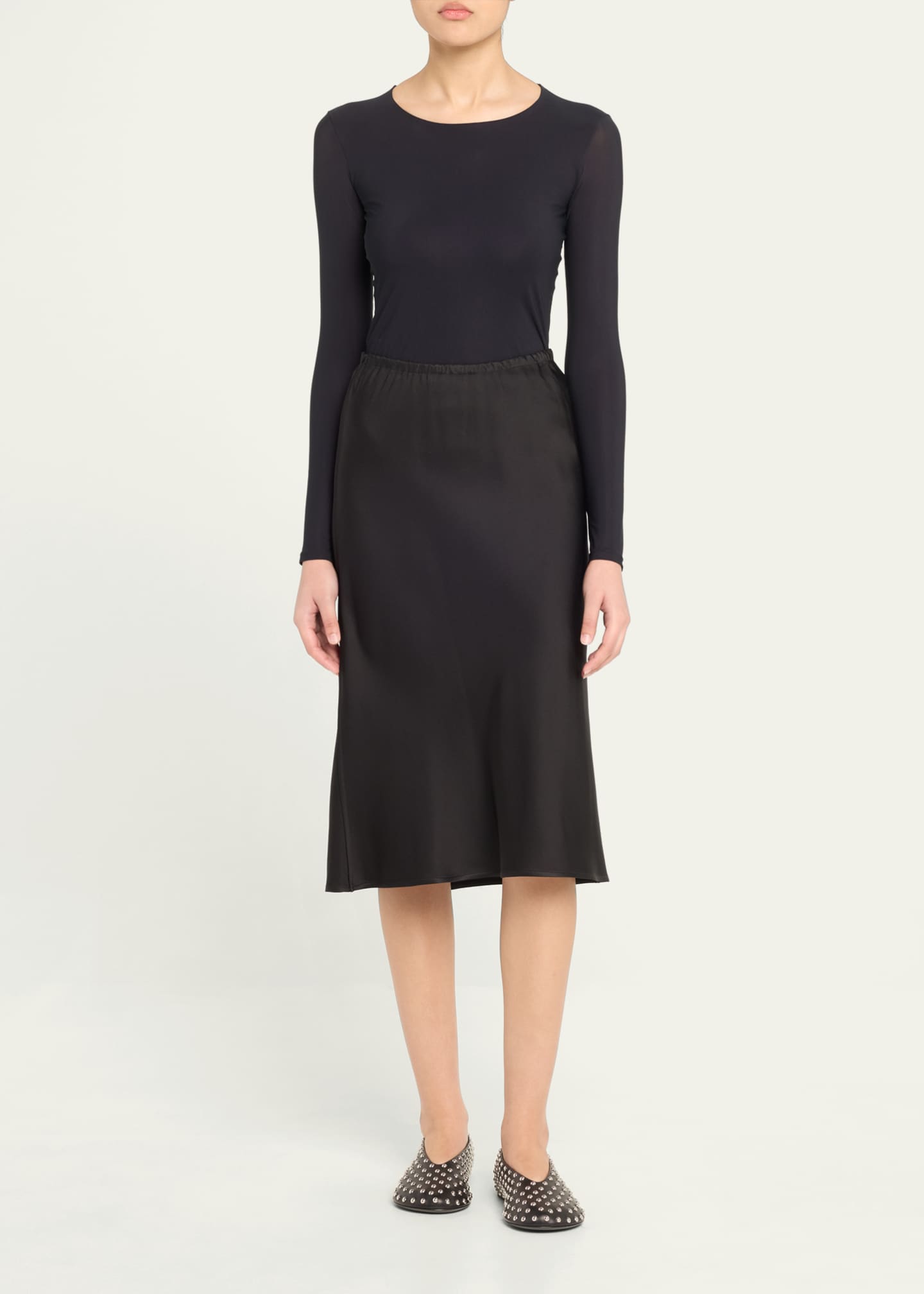 Jil Sander Studded Leather Ballerina Flats Image 3 of 5
