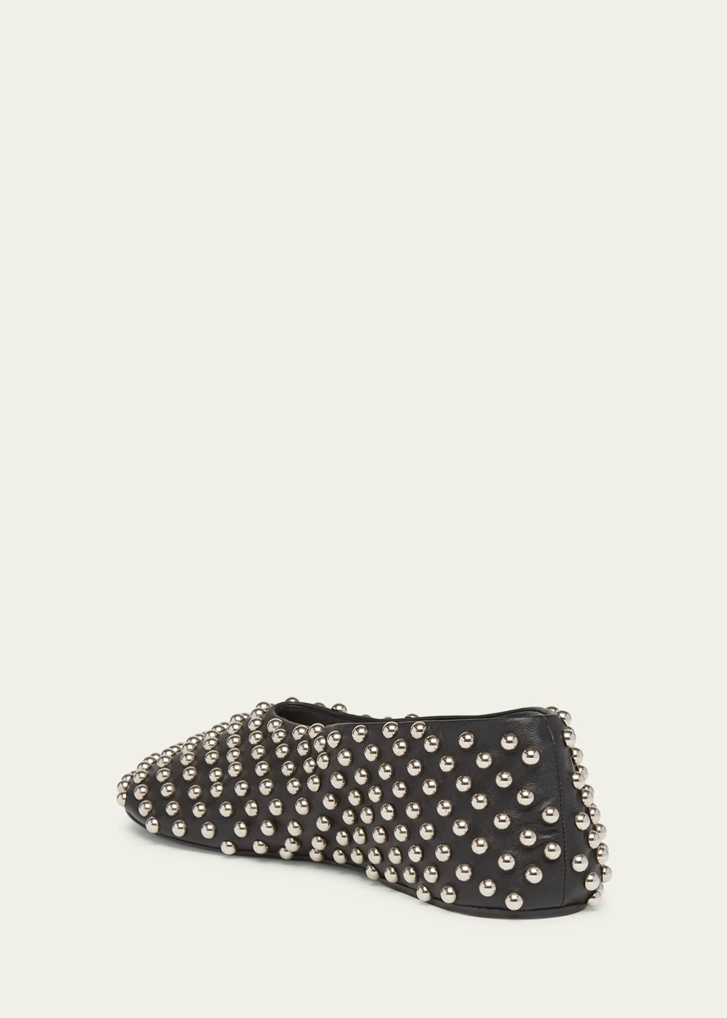 Jil Sander Studded Leather Ballerina Flats Image 4 of 5