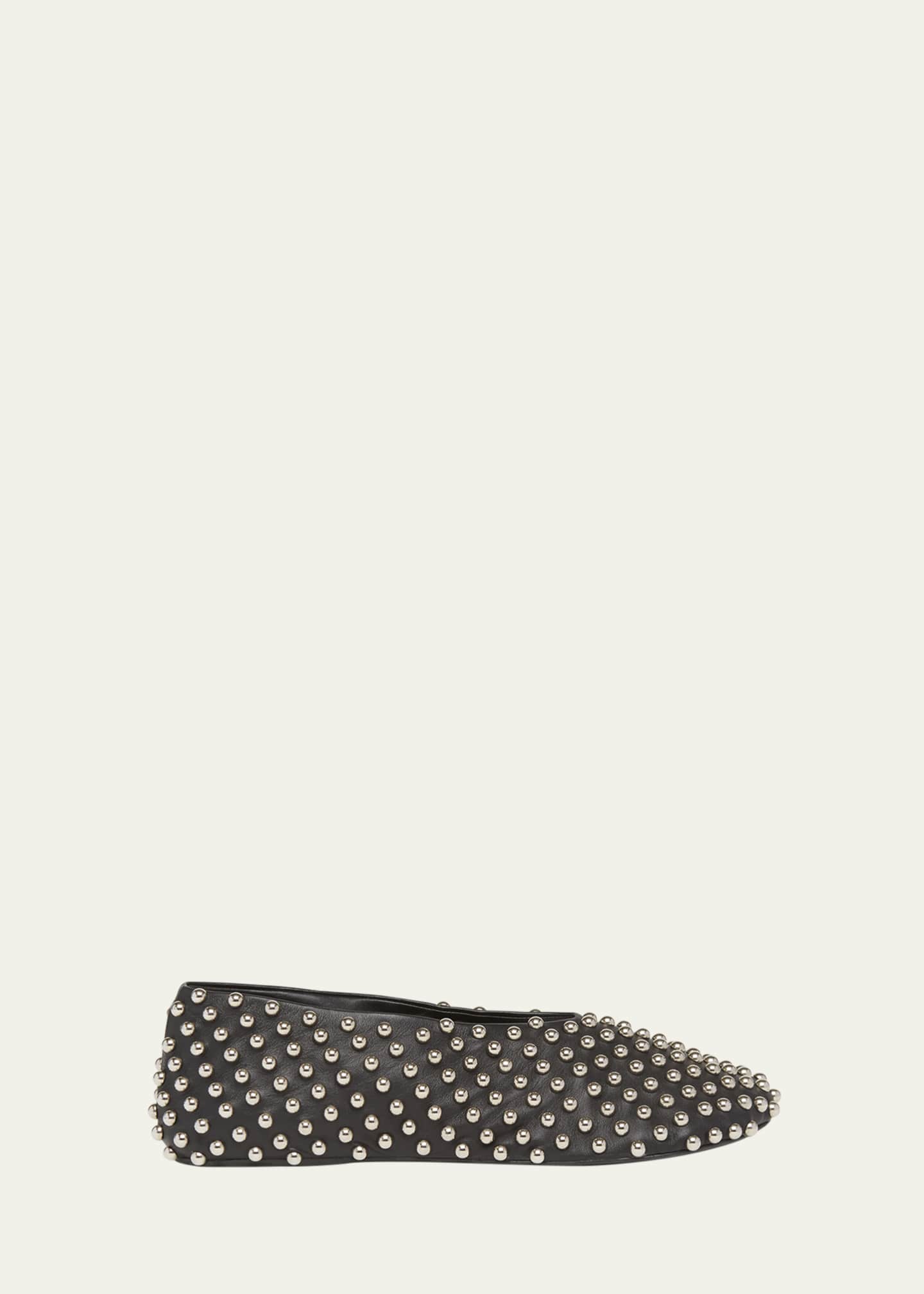 Jil Sander Studded Leather Ballerina Flats Image 1 of 5