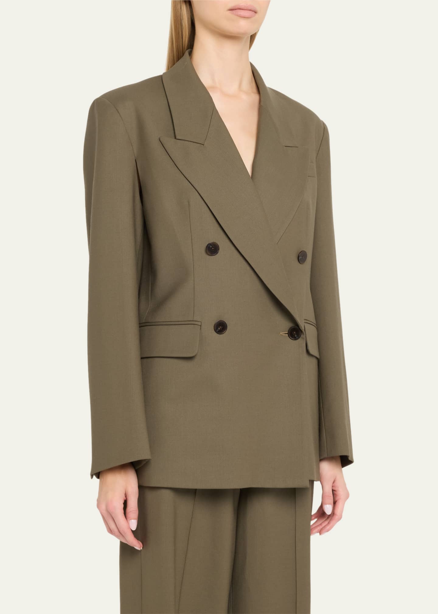 Heirlome Antonella Double-Breasted Wool Twill Blazer Image 4 of 5