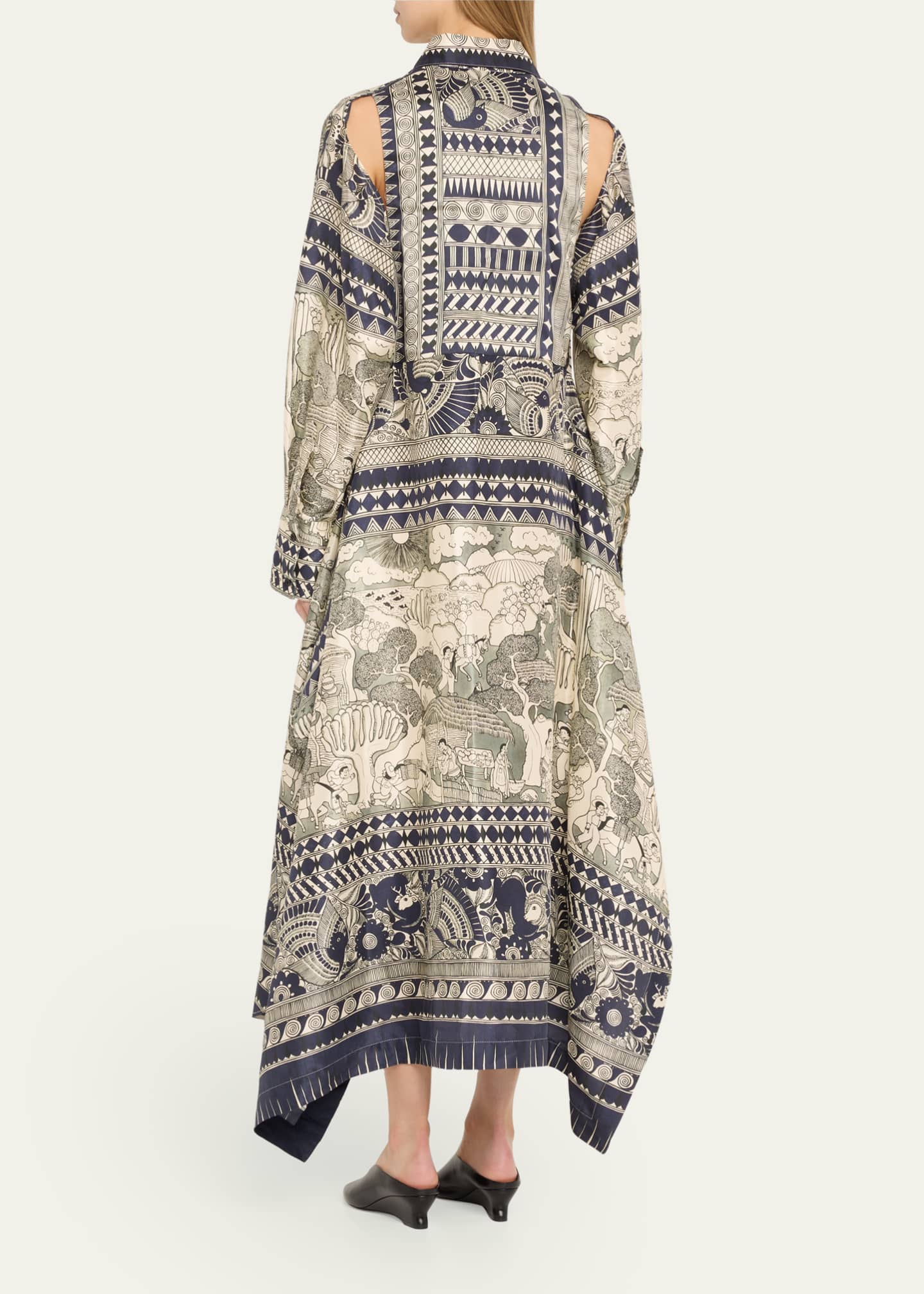 Camille RCC-Print Long-Sleeve Maxi Shirtdress - Thumbnail 3