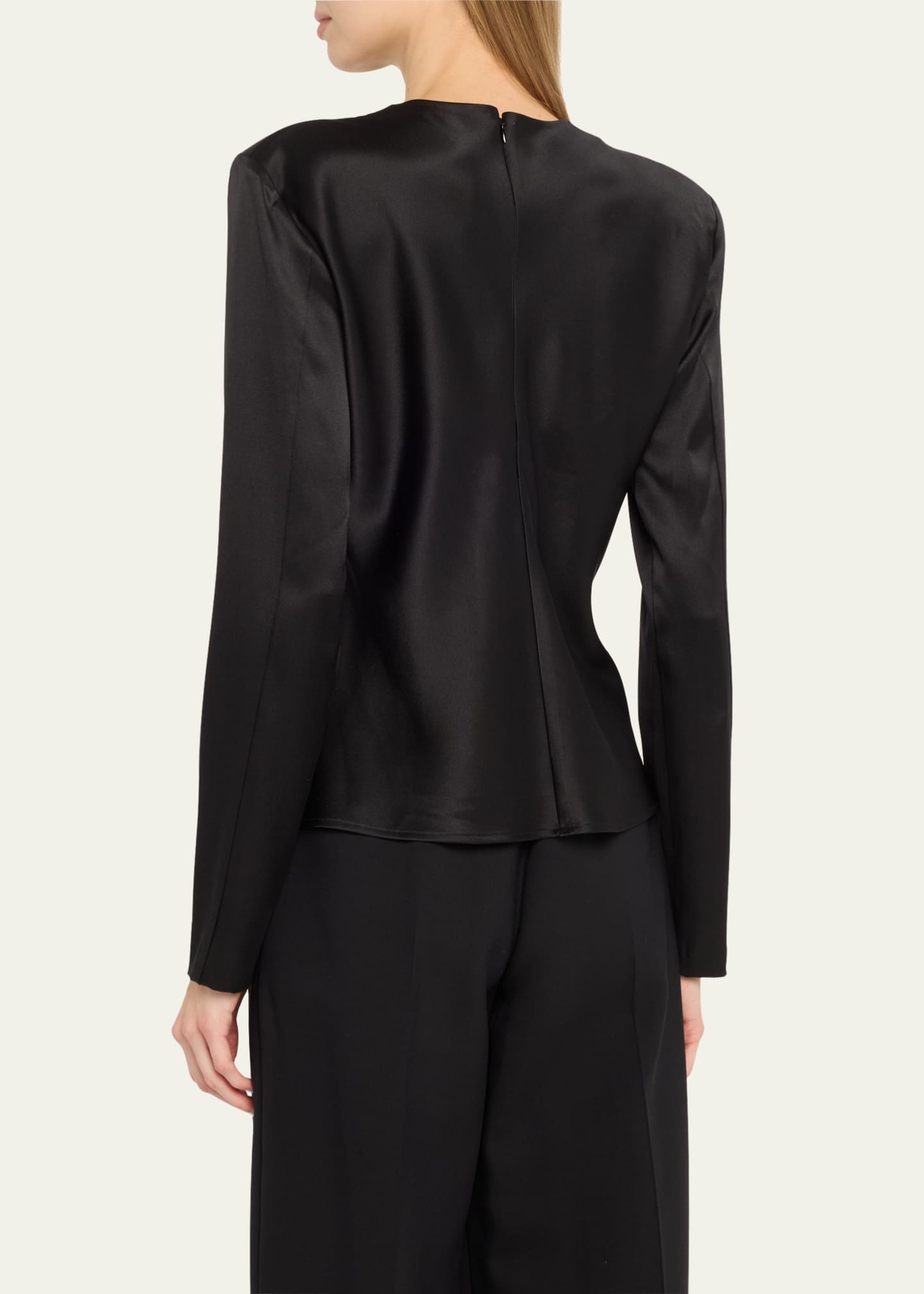 Ruth Crewneck Silk Top - Thumbnail 3