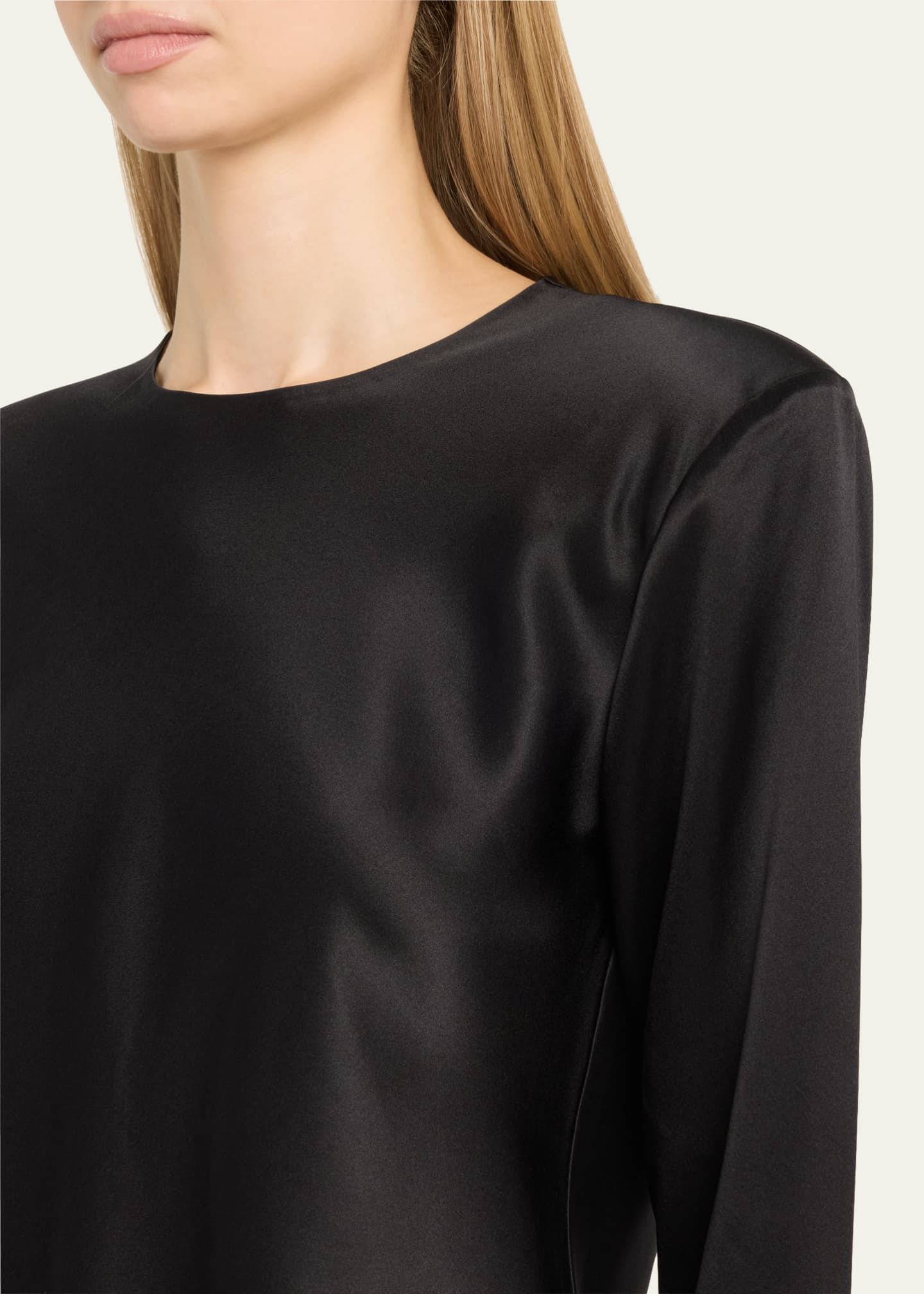 Ruth Crewneck Silk Top - Thumbnail 5