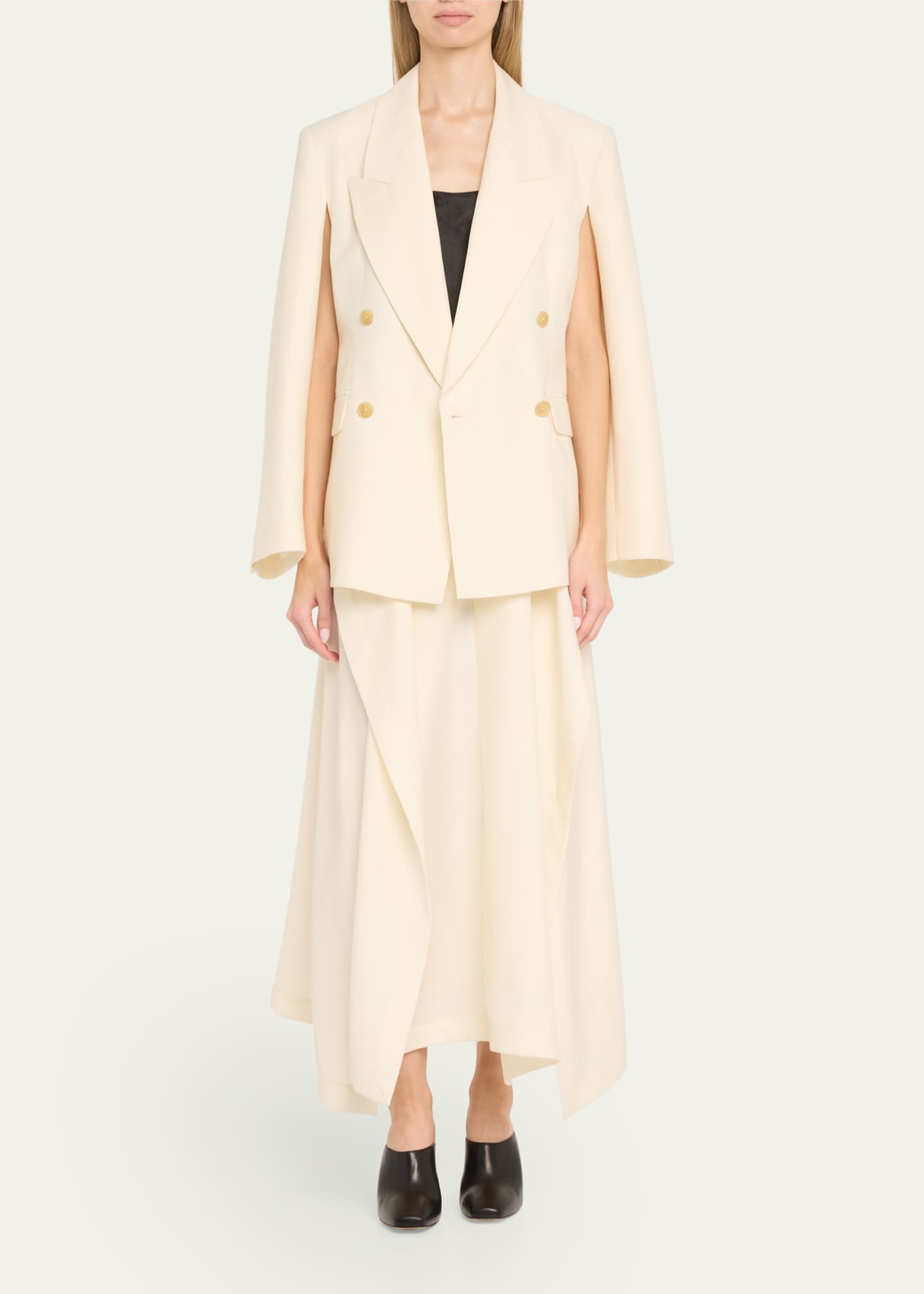 Antonella Double-Breasted Peak Lapel Blazer - Thumbnail 2