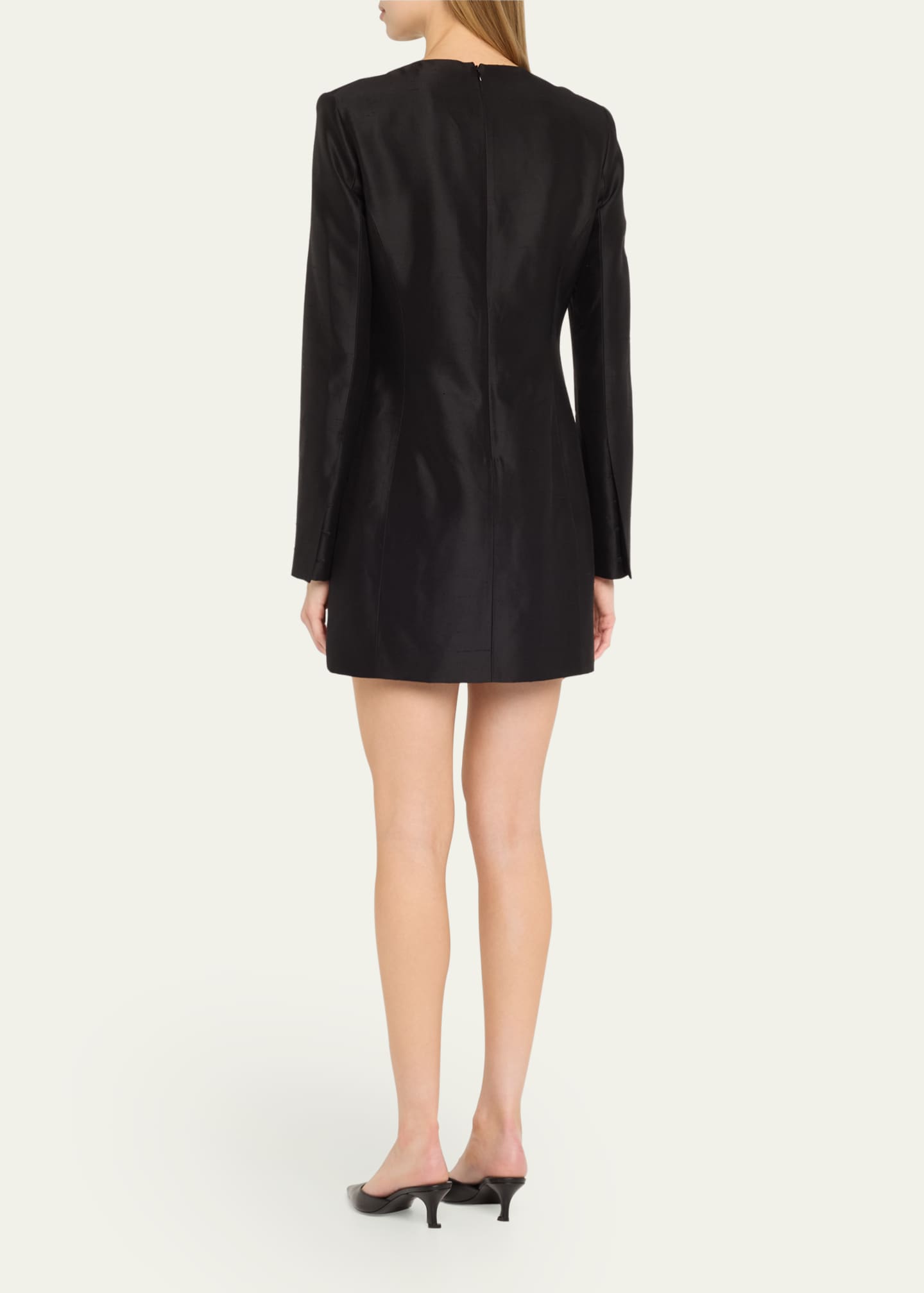 Francesca A-Line Silk Mini Dress - Thumbnail 3