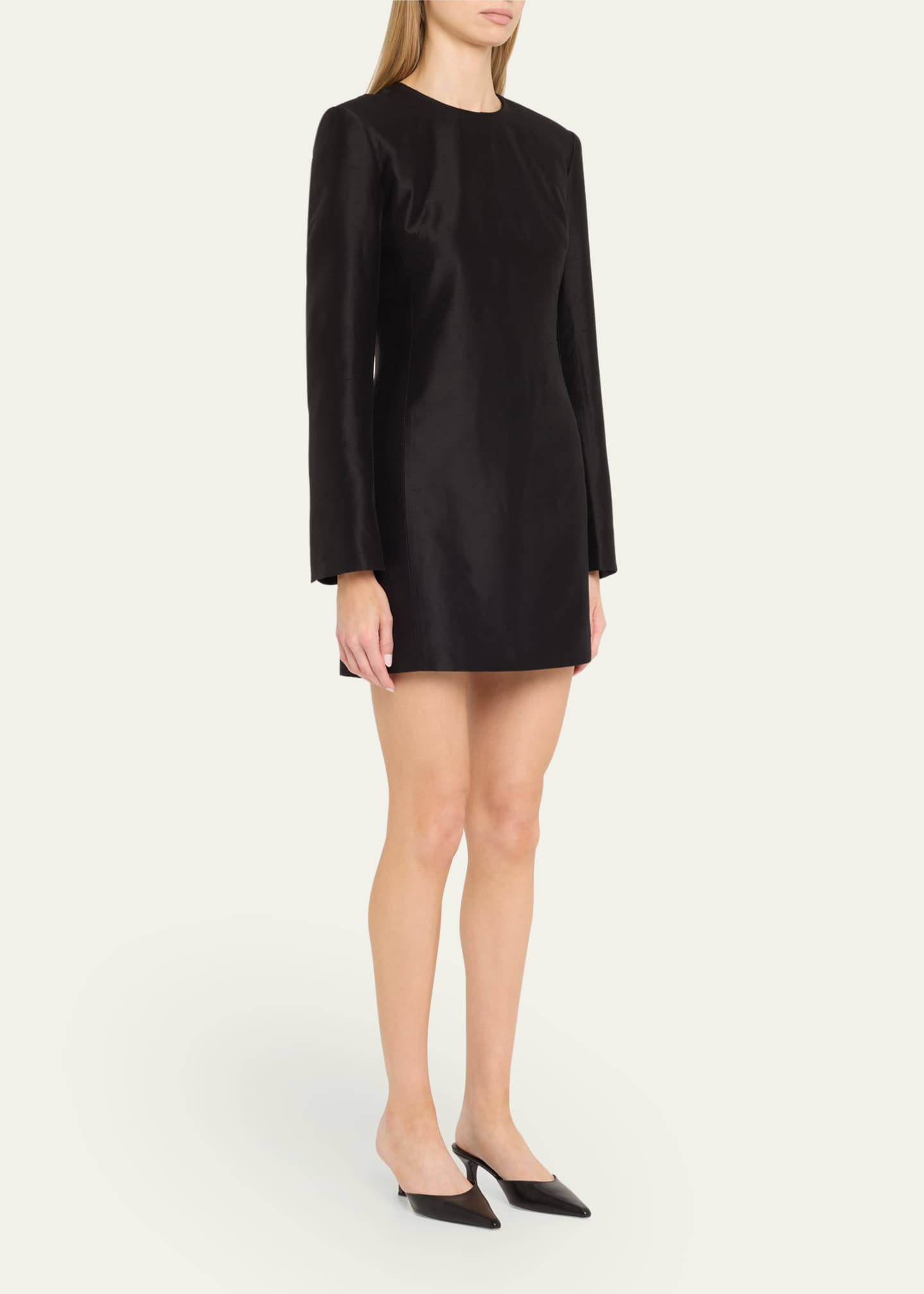 Francesca A-Line Silk Mini Dress - Thumbnail 4