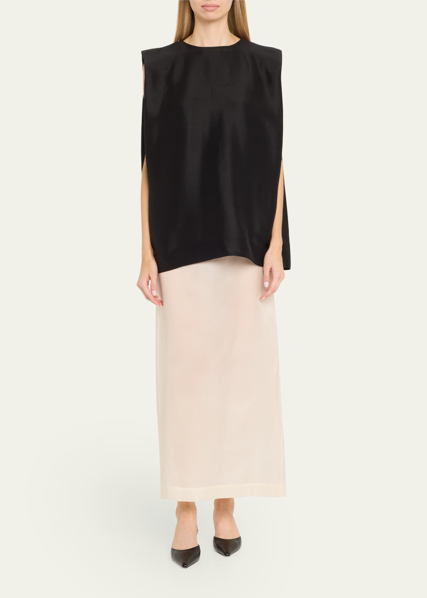 Irene Straight Silk Maxi Skirt