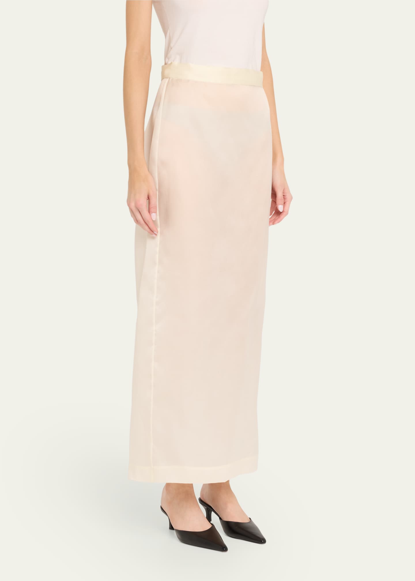 Irene Straight Silk Maxi Skirt