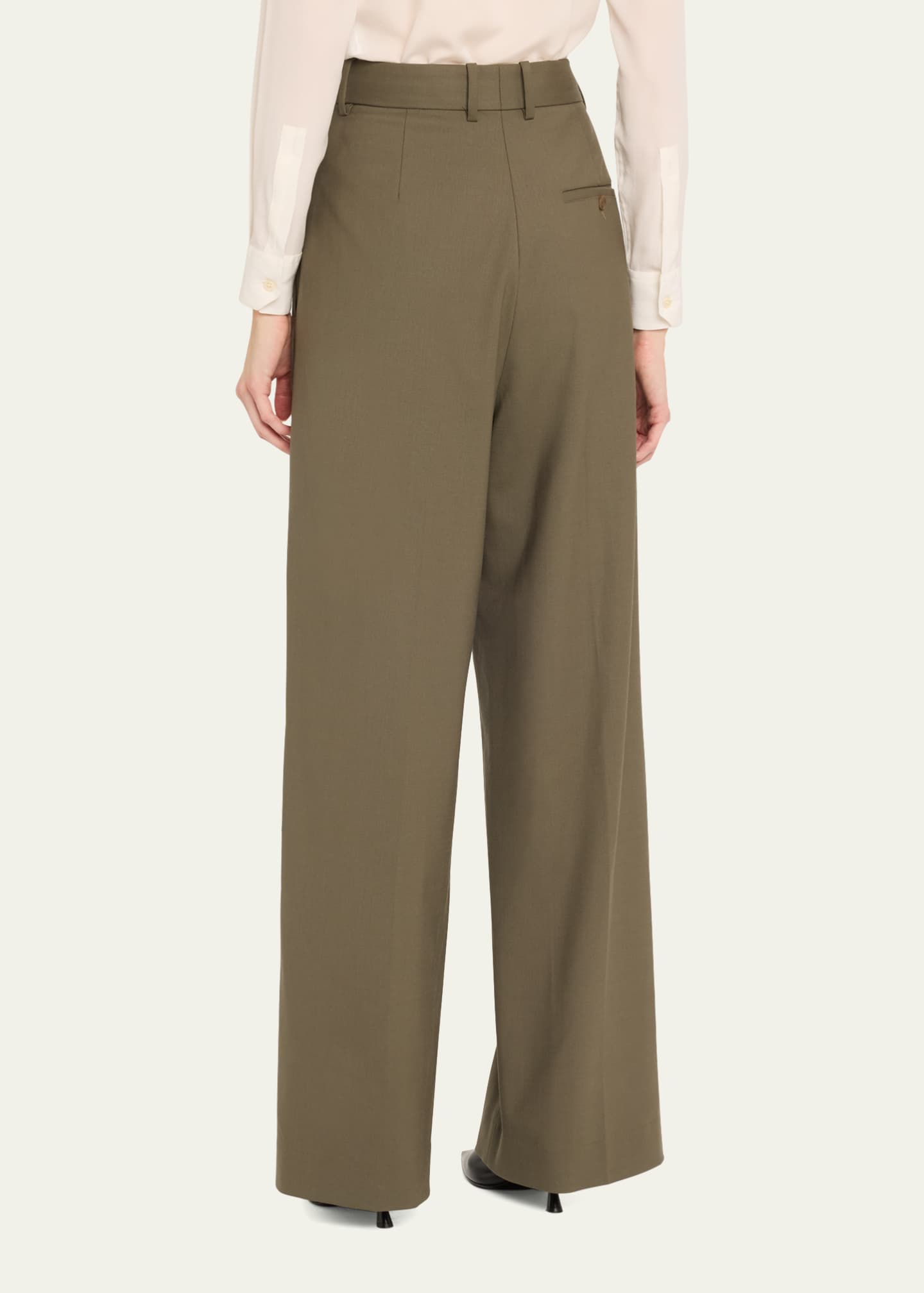Heirlome Antonella Wide-Leg Wool Twill Trousers Image 3 of 5