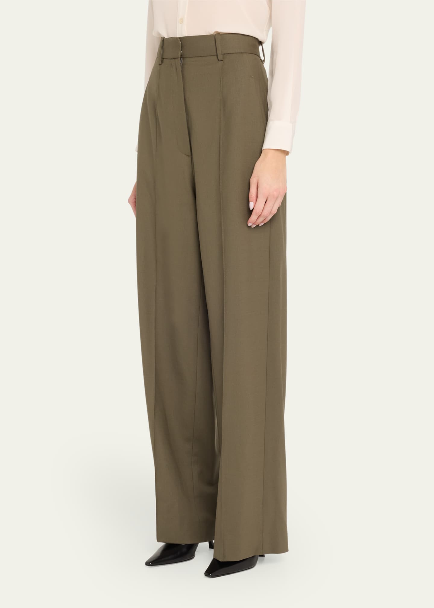 Heirlome Antonella Wide-Leg Wool Twill Trousers Image 4 of 5
