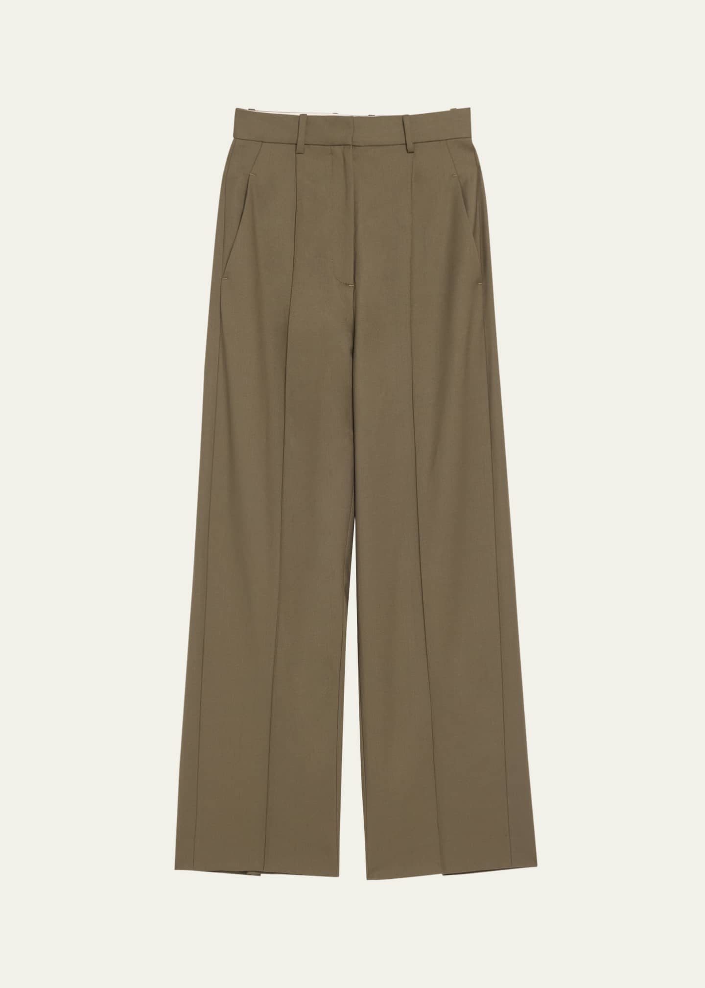 Heirlome Antonella Wide-Leg Wool Twill Trousers Image 1 of 5