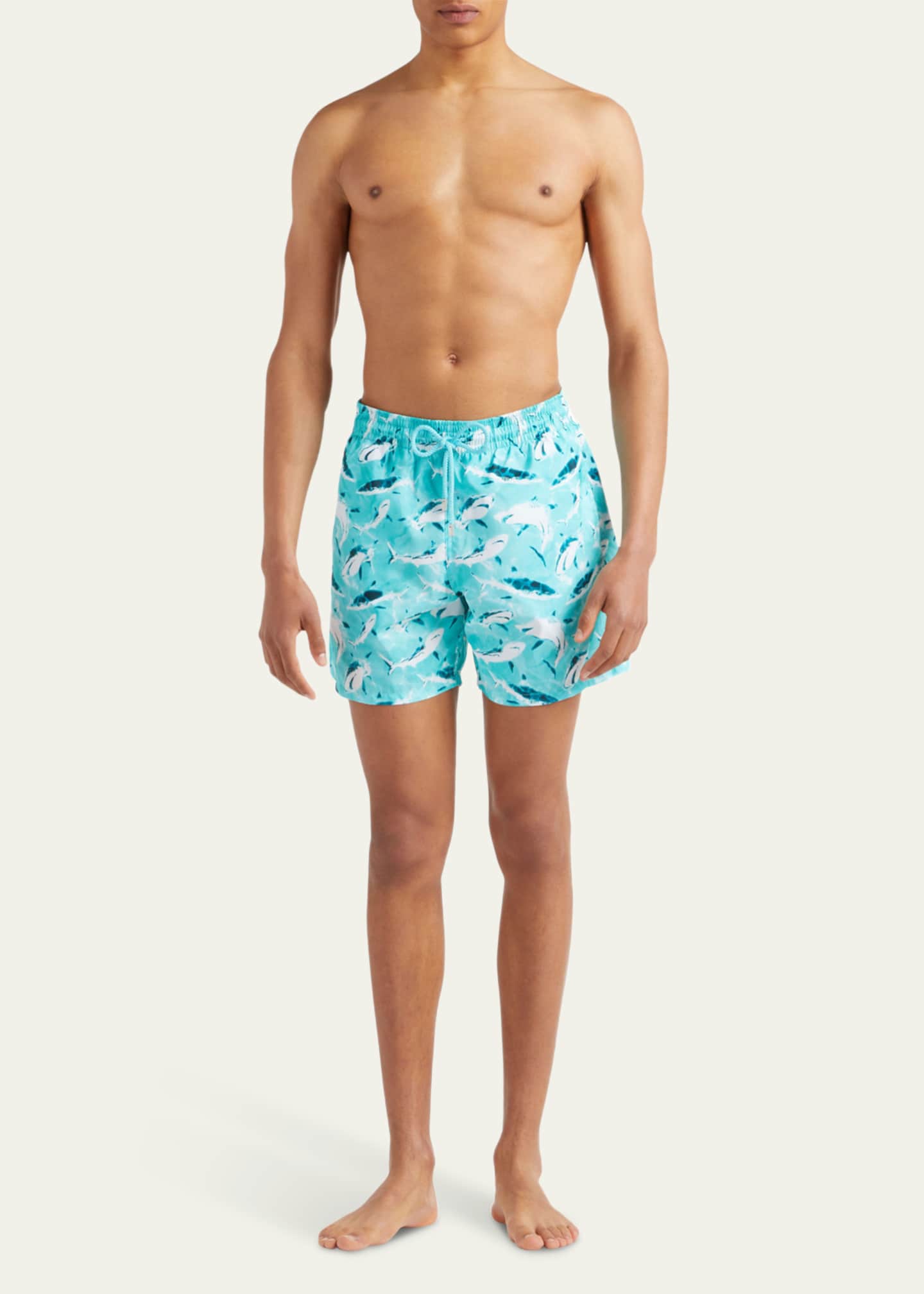 Vilebrequin Men's Requins Shark-Print Swim Shorts Bergdorf Goodman