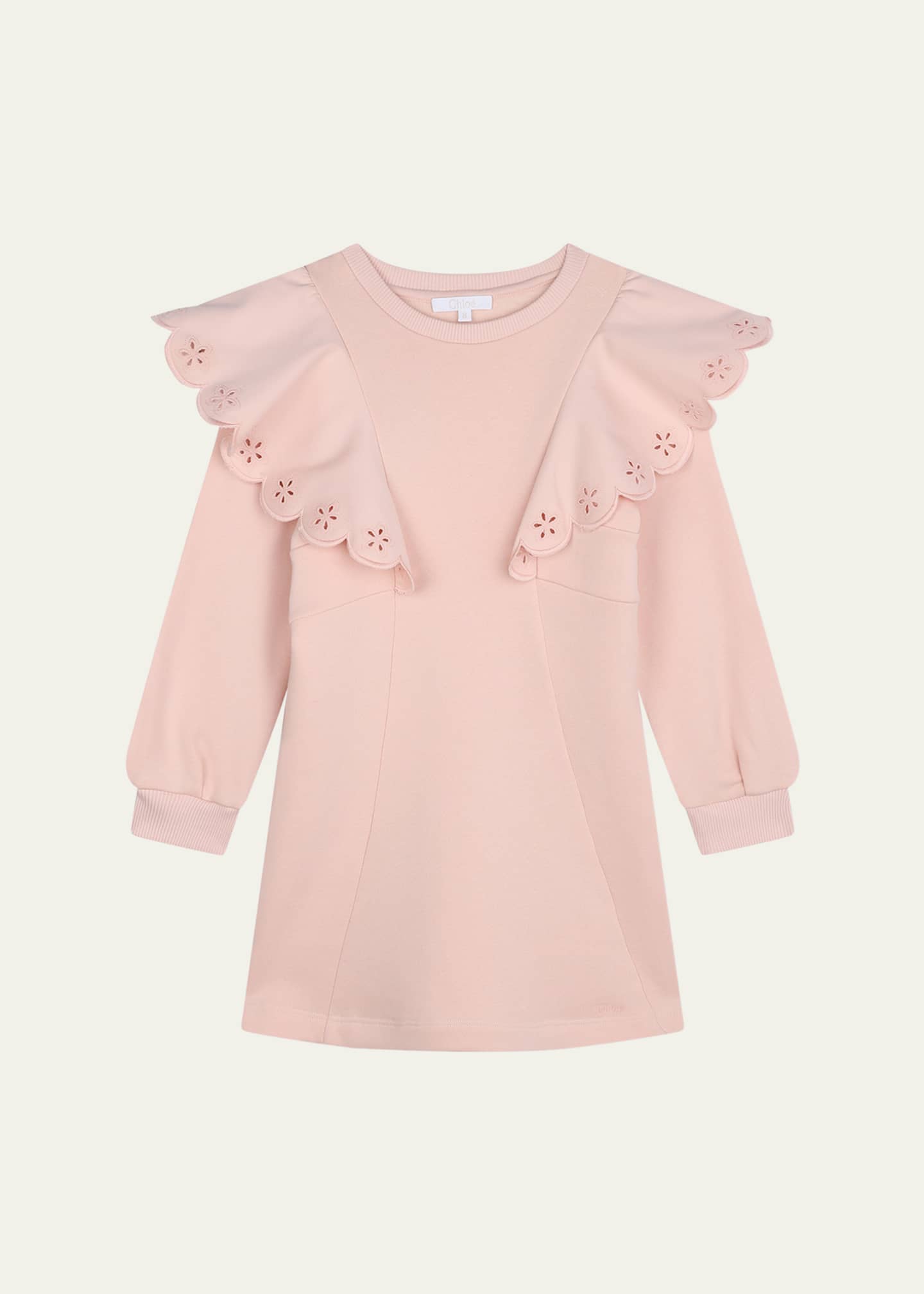 Chloe Girl's Scalloped Embroidered Dress, Size 4-5 Image 1 of 4