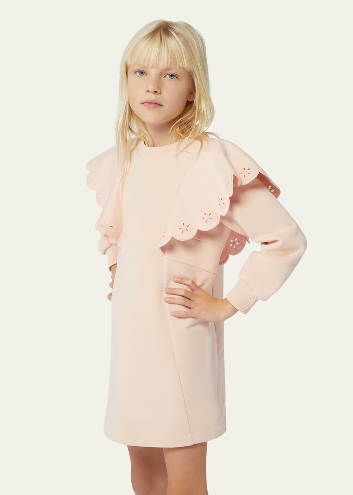 Chloe Girl's Scalloped Embroidered Dress, Size 6-12 Image 3 of 4