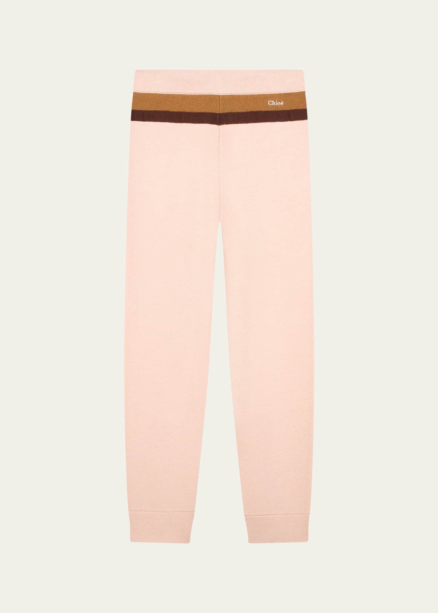 Chloe Girl's Striped Trim Knit Trousers, Size 4-5 Image 2 of 3