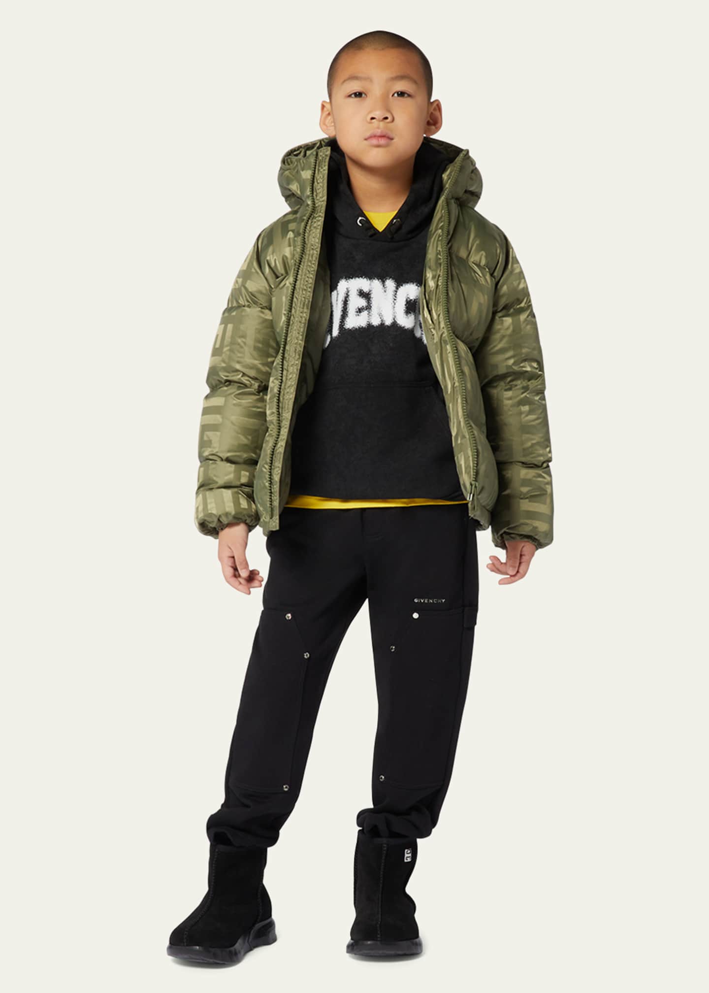 Givenchy Kid's Logo-Print Fleece Hoodie, Size 6-12 Image 3 of 3