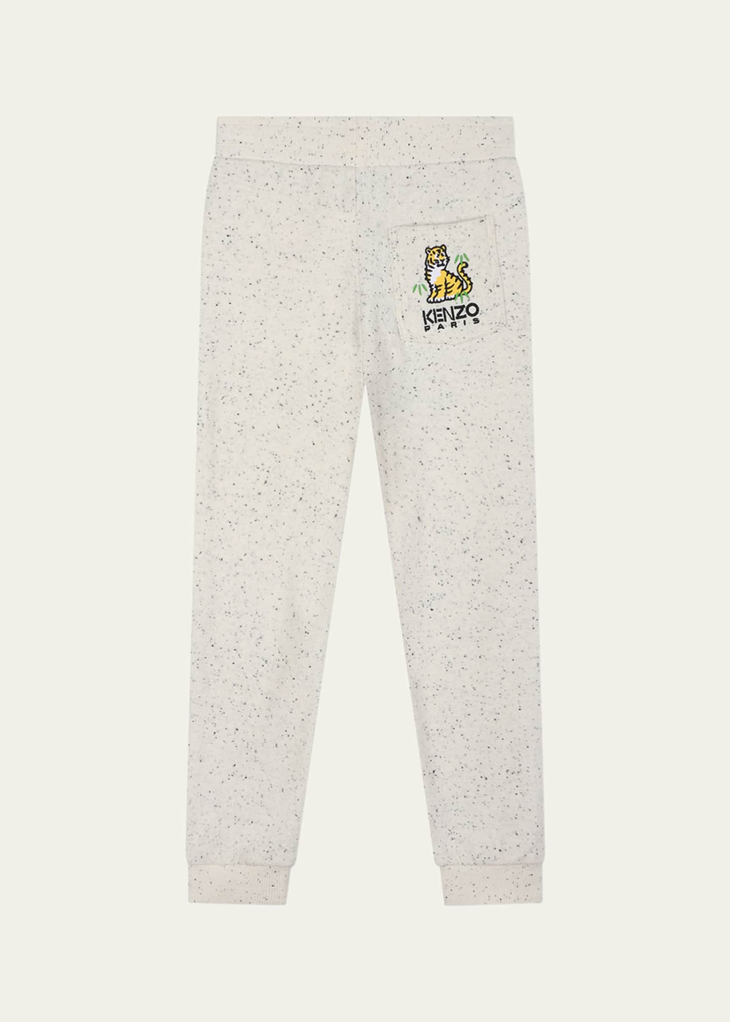 Kenzo Kid's Speckled Logo-Embroidered Sweatpants, Size 2-5 Image 2 of 2