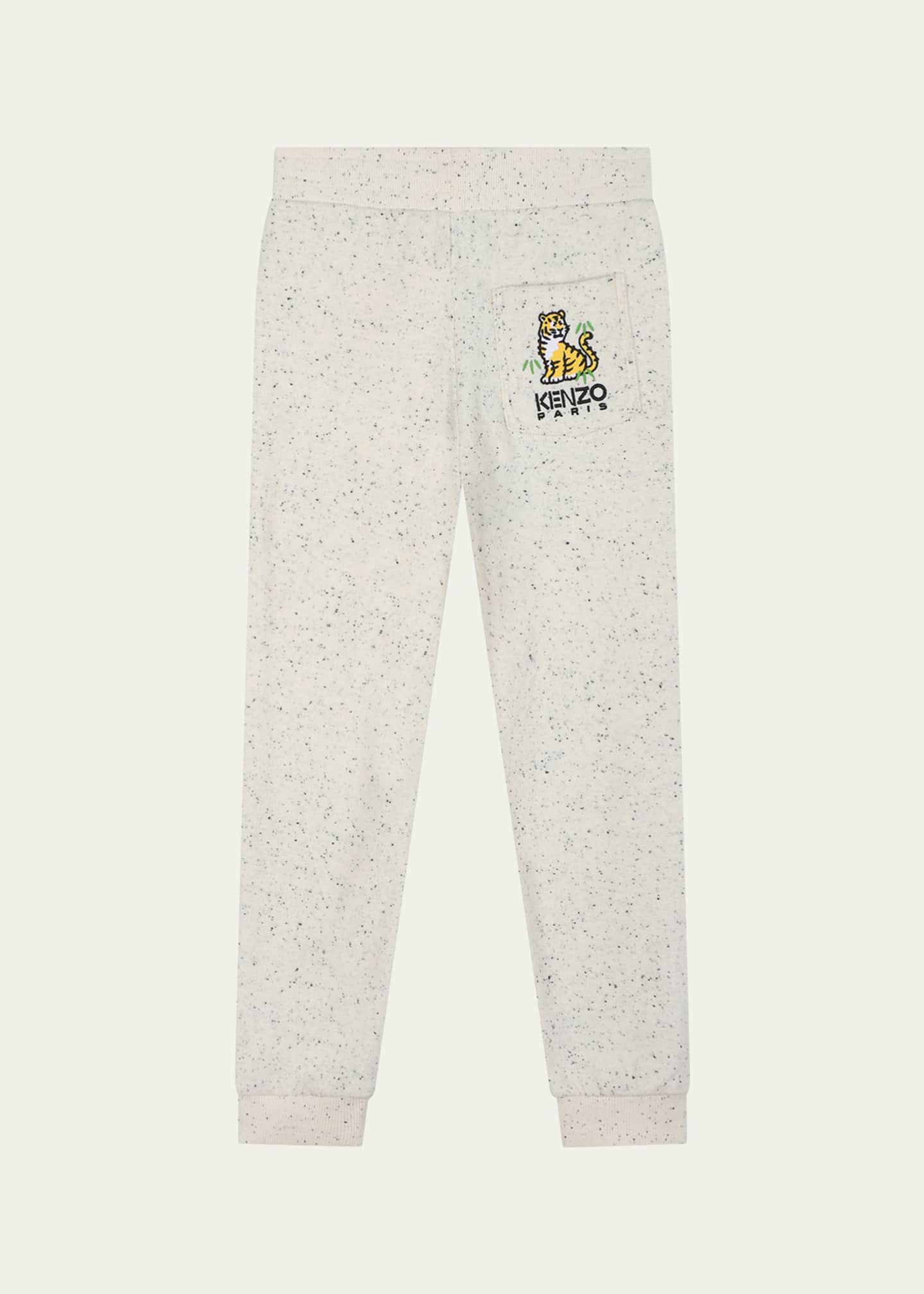 Kenzo Kid's Speckled Logo-Embroidered Sweatpants, Size 6-8 Image 2 of 2
