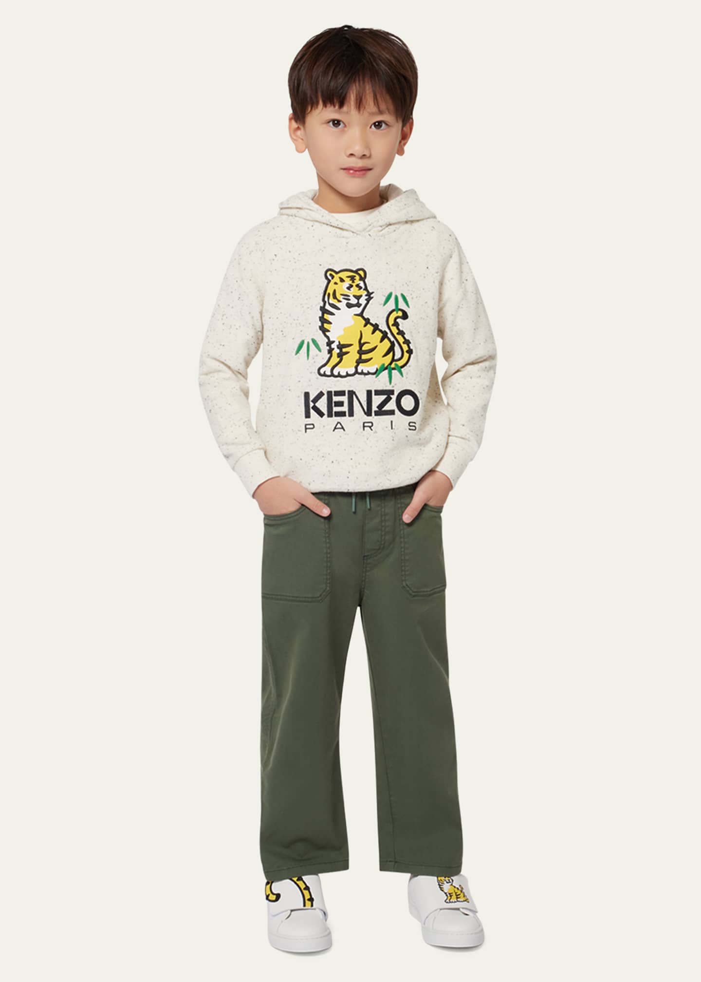 Kenzo Kid's Logo Embroidered Hooded Sweatshirt, Size 2-5 Image 3 of 4