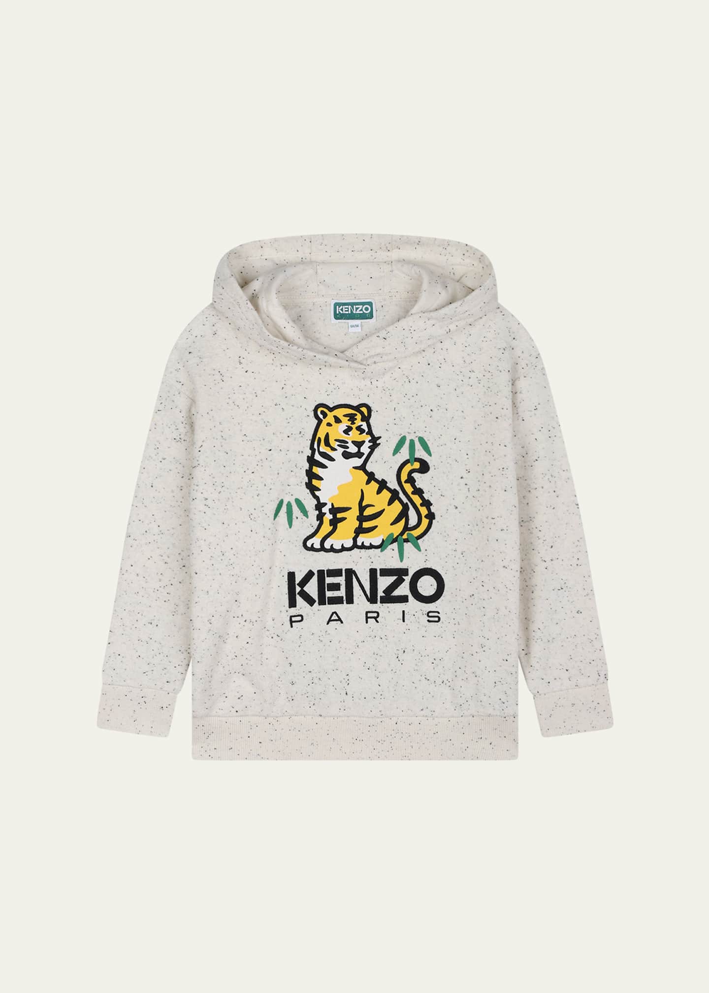 Kenzo Kid's Logo Embroidered Hooded Sweatshirt, Size 6 Image 1 of 4
