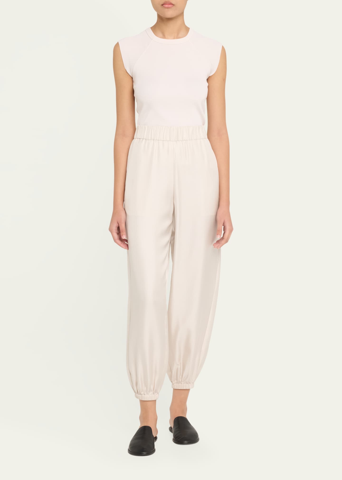 Lisa Yang High-Rise Tapered Silk Twill Trousers Image 2 of 5