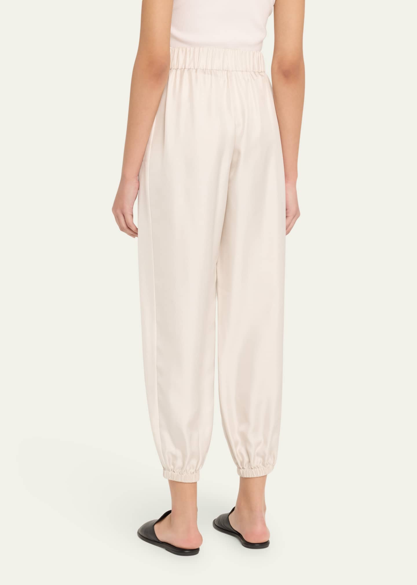 Lisa Yang High-Rise Tapered Silk Twill Trousers Image 3 of 5
