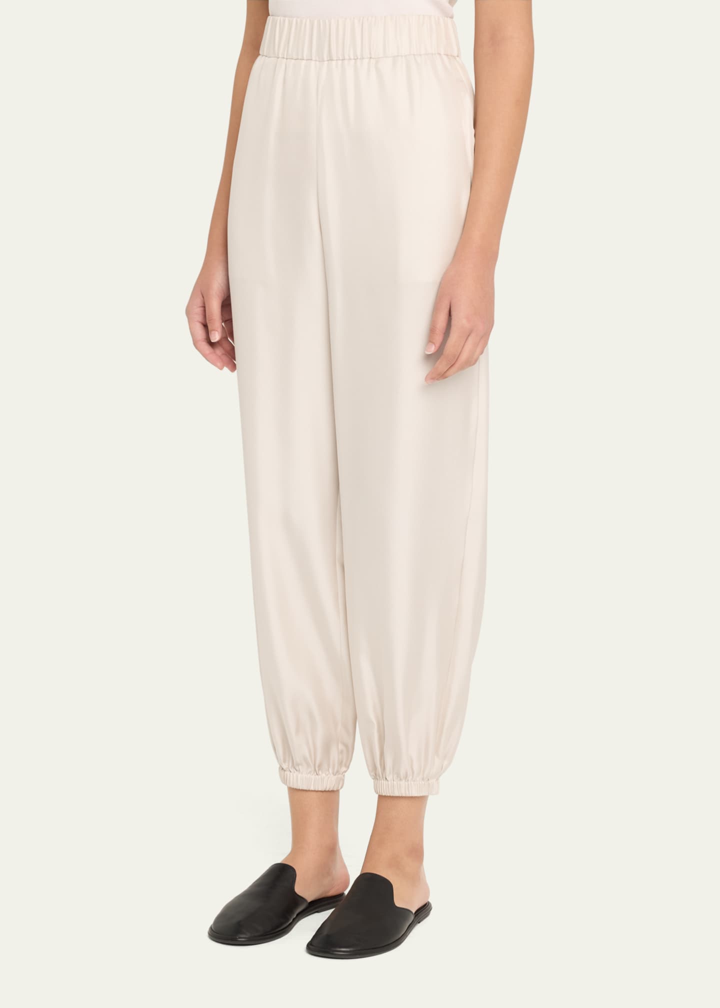 Lisa Yang High-Rise Tapered Silk Twill Trousers Image 4 of 5