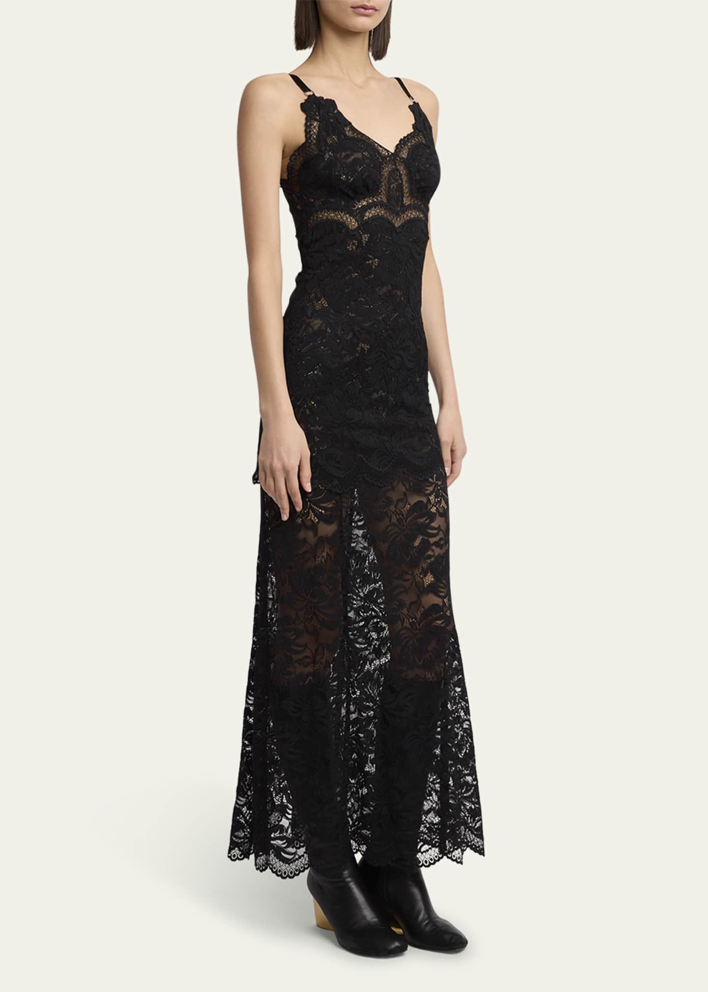 Rabanne Long Lace Slip Dress Image 4 of 5