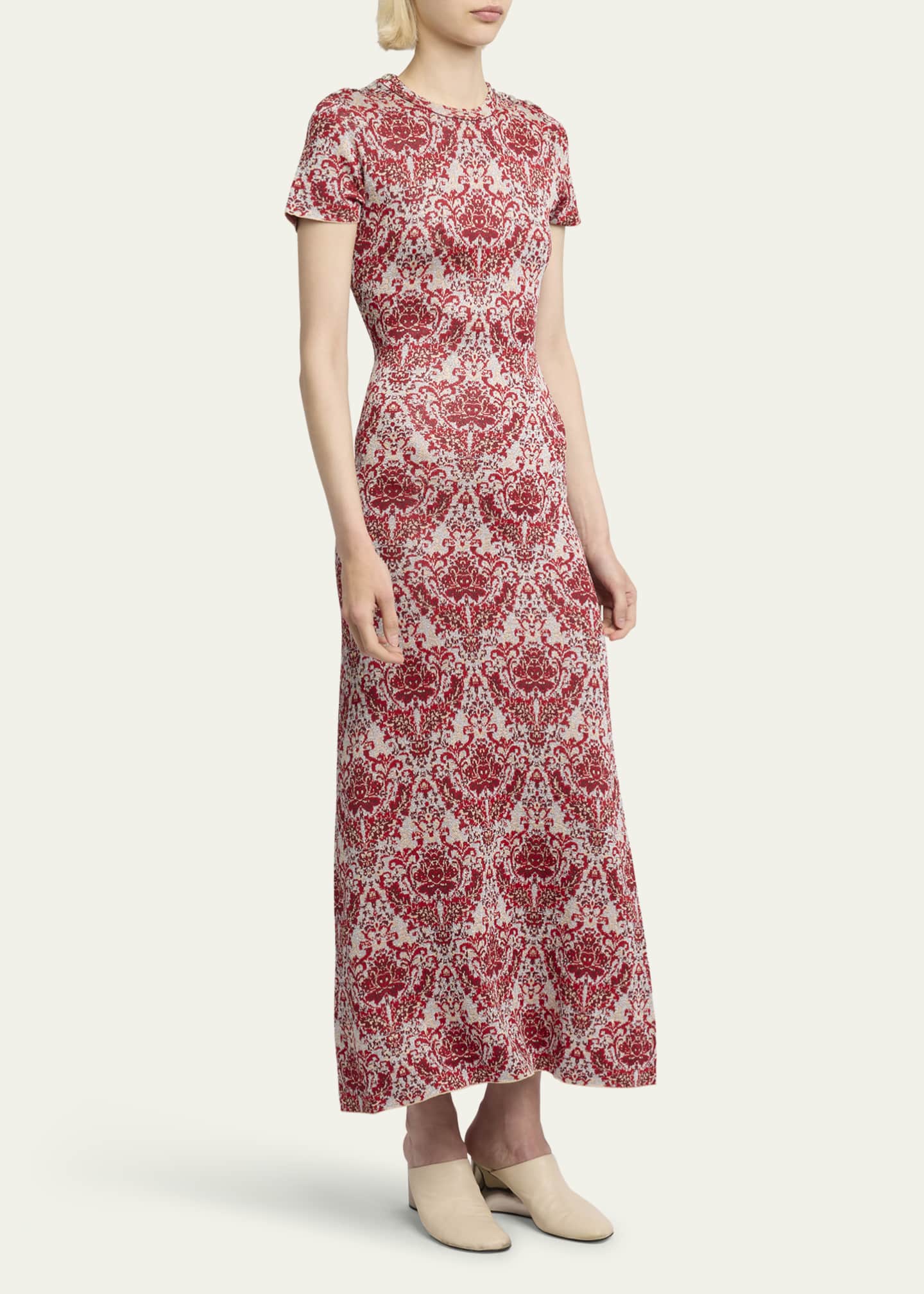 Rabanne Long Damask Print Dress Image 4 of 5