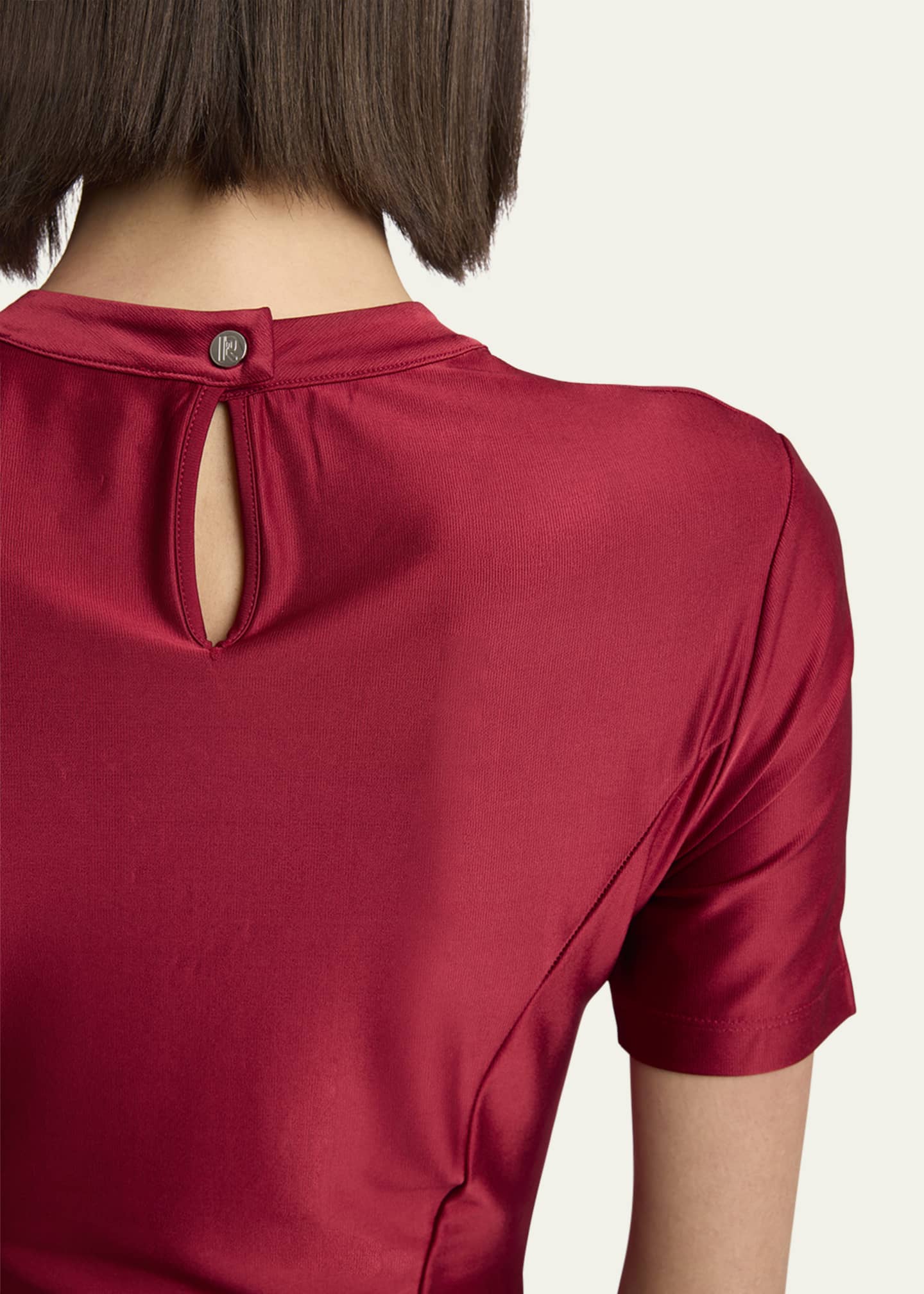 Rabanne Side Button Ruched Midi Dress Image 5 of 5