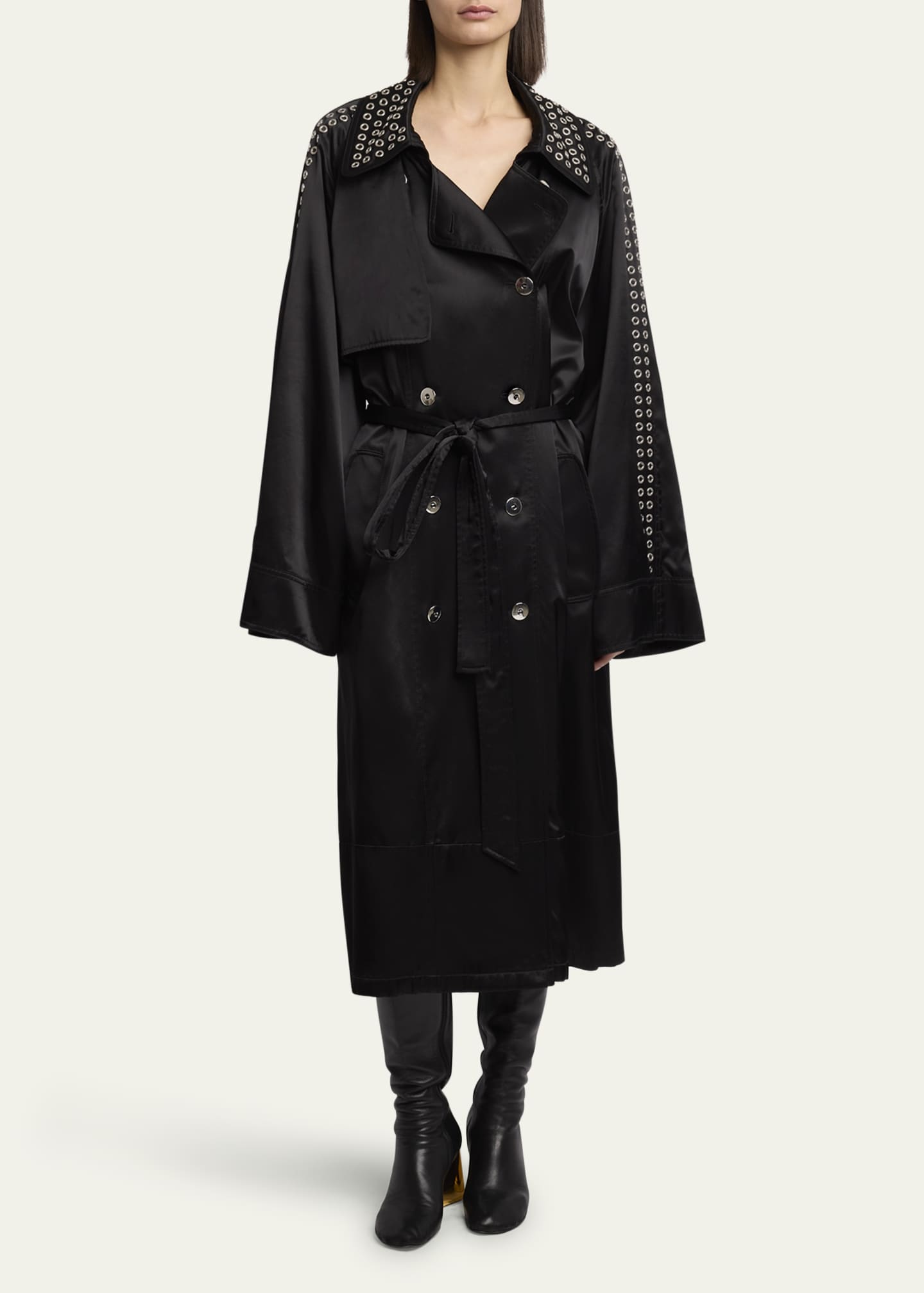 Rabanne Grommet Trench Coat Image 2 of 5