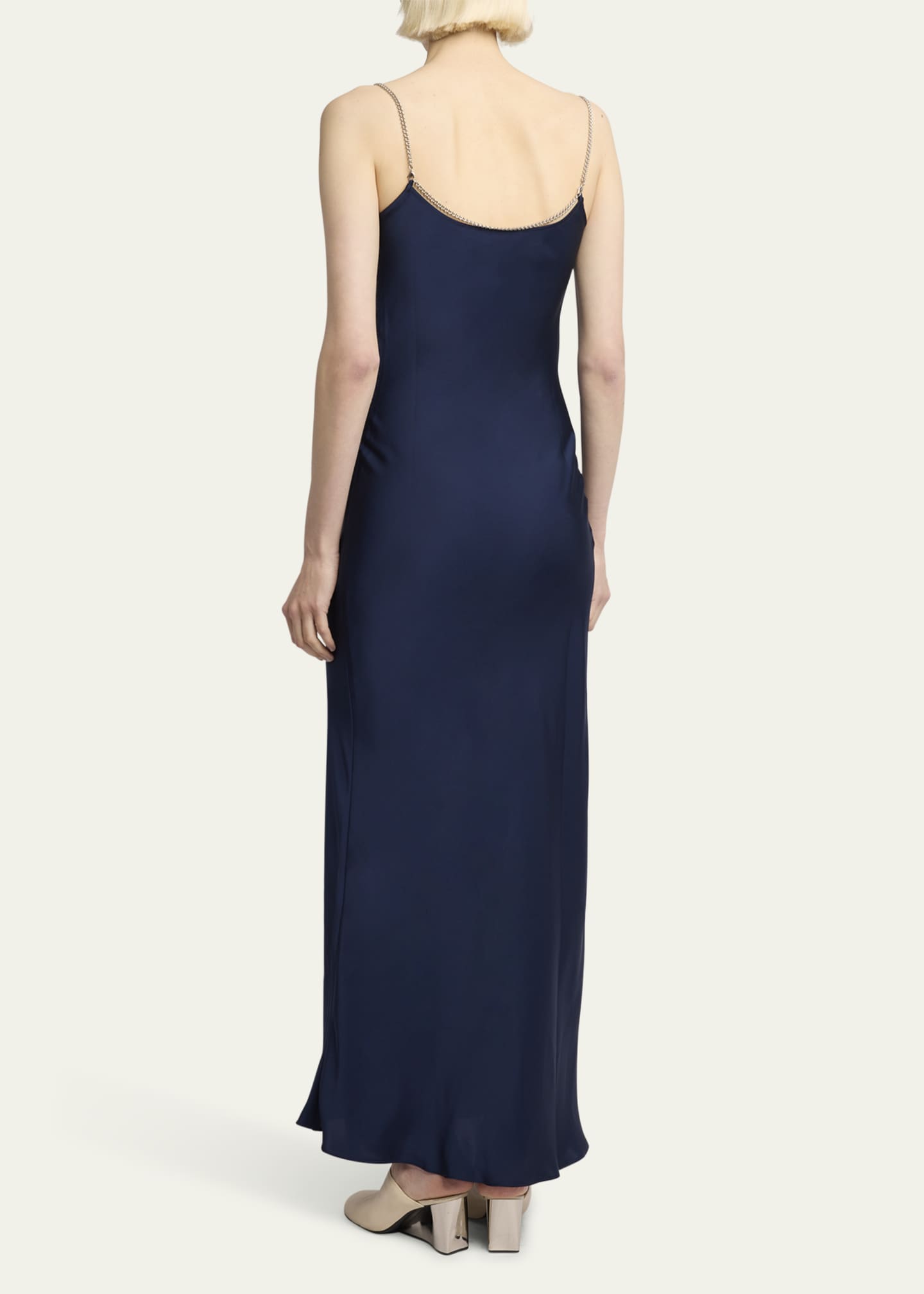 Rabanne Long Cowl Neck Dress with Chain Detail Image 3 of 5