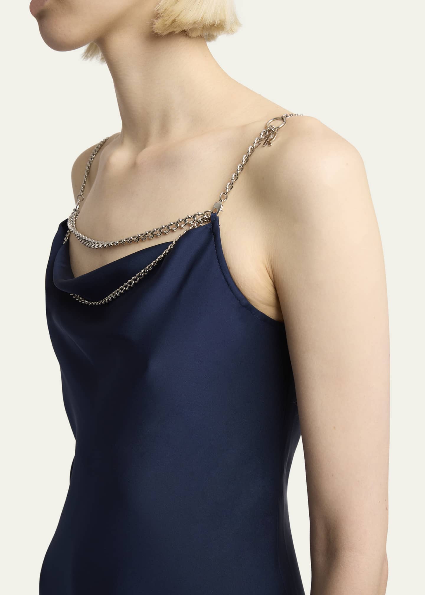 Rabanne Long Cowl Neck Dress with Chain Detail Image 5 of 5