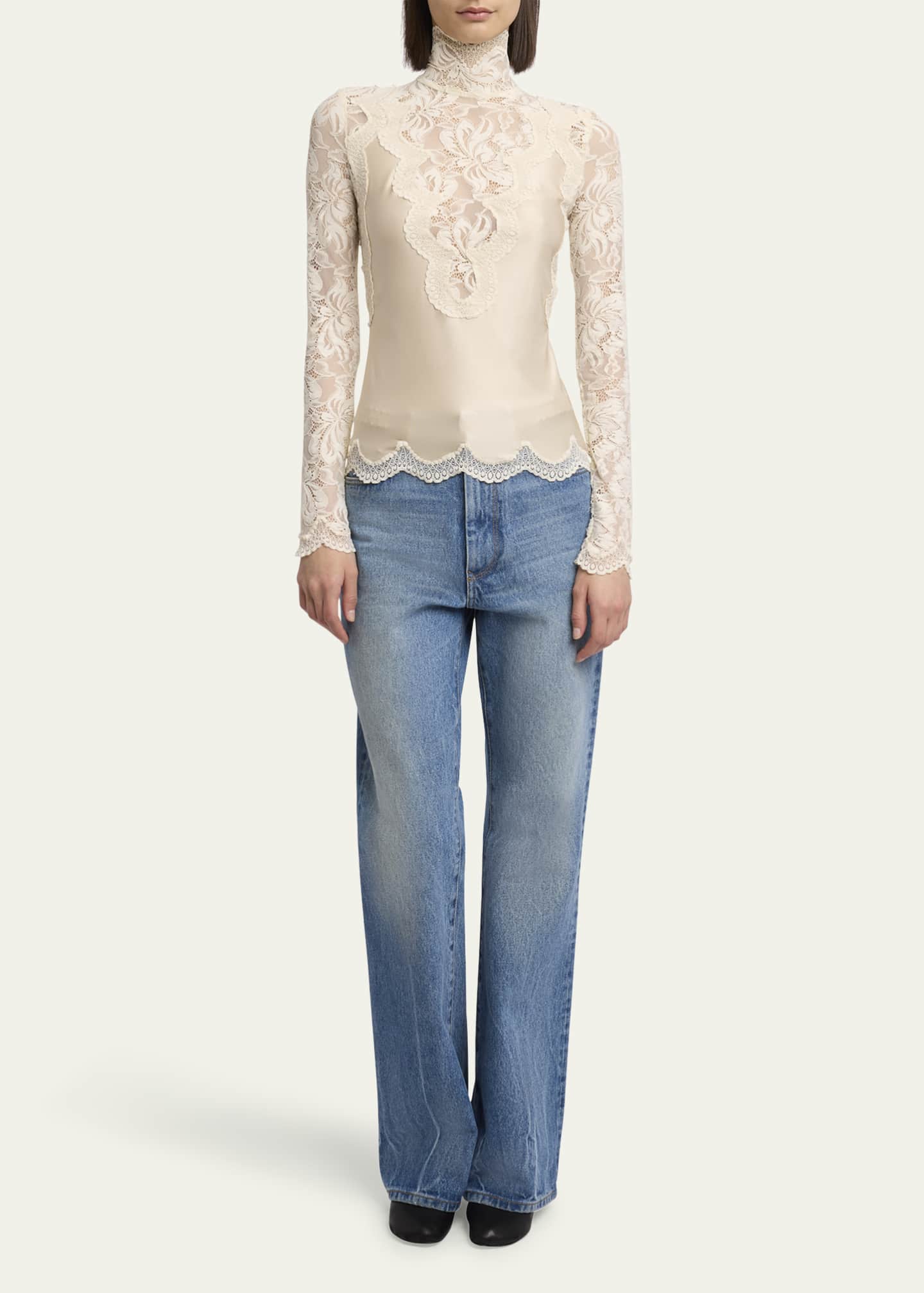 Rabanne High-Neck Lace Blouse Image 2 of 5