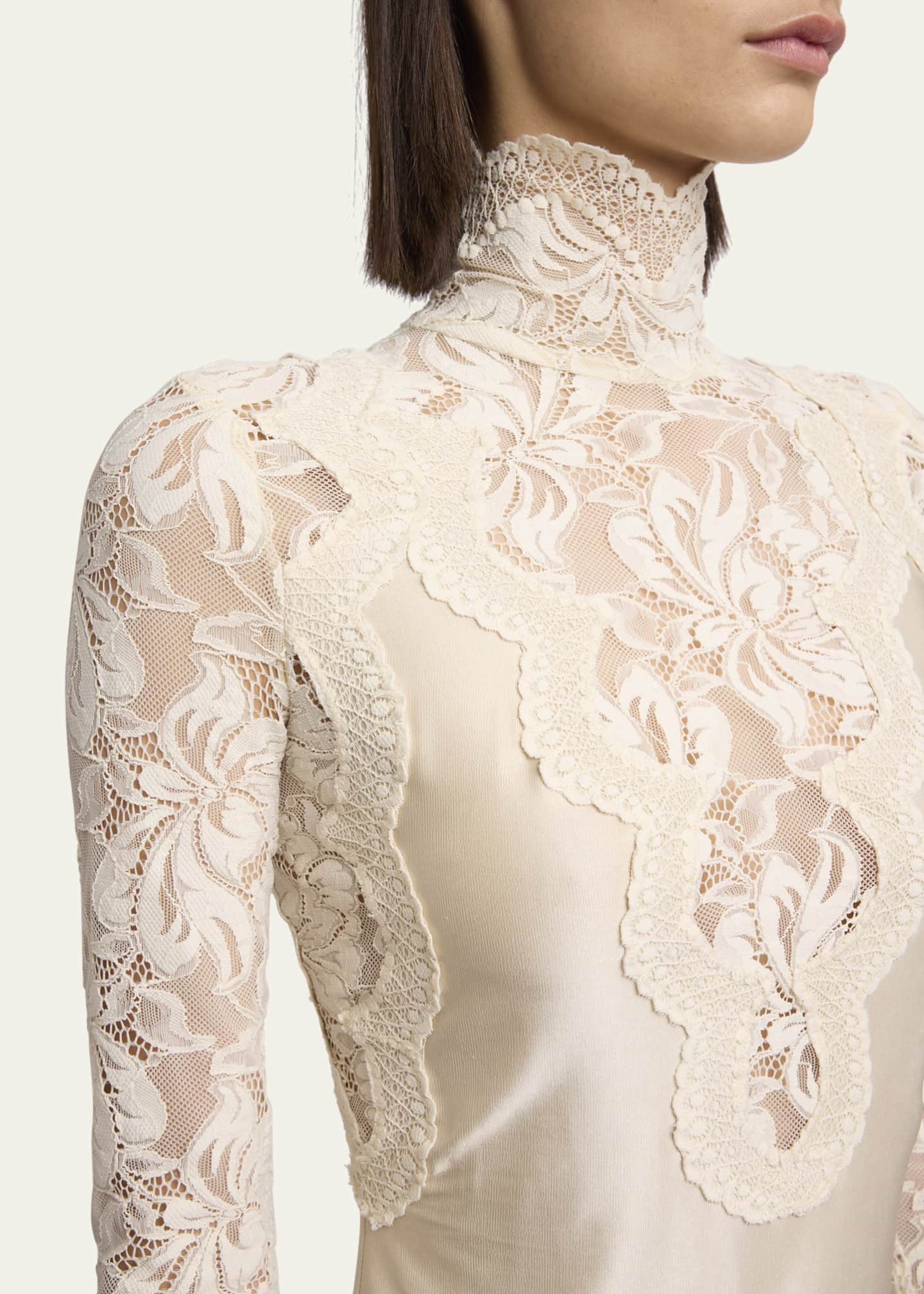 Rabanne High-Neck Lace Blouse Image 5 of 5