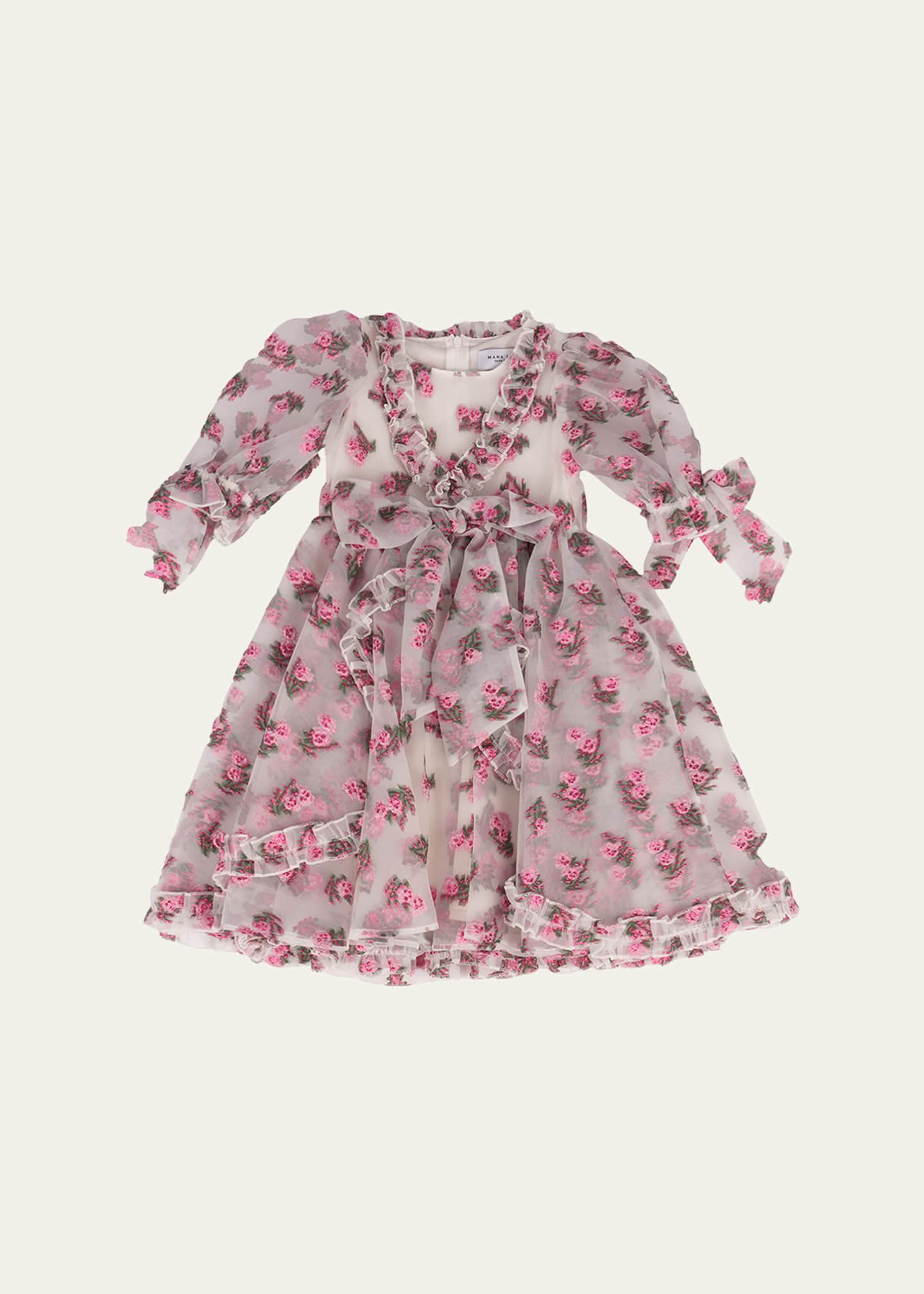 Mama Luma Girl's Puff Sleeve Floral-Print Dress, Size 3T-12