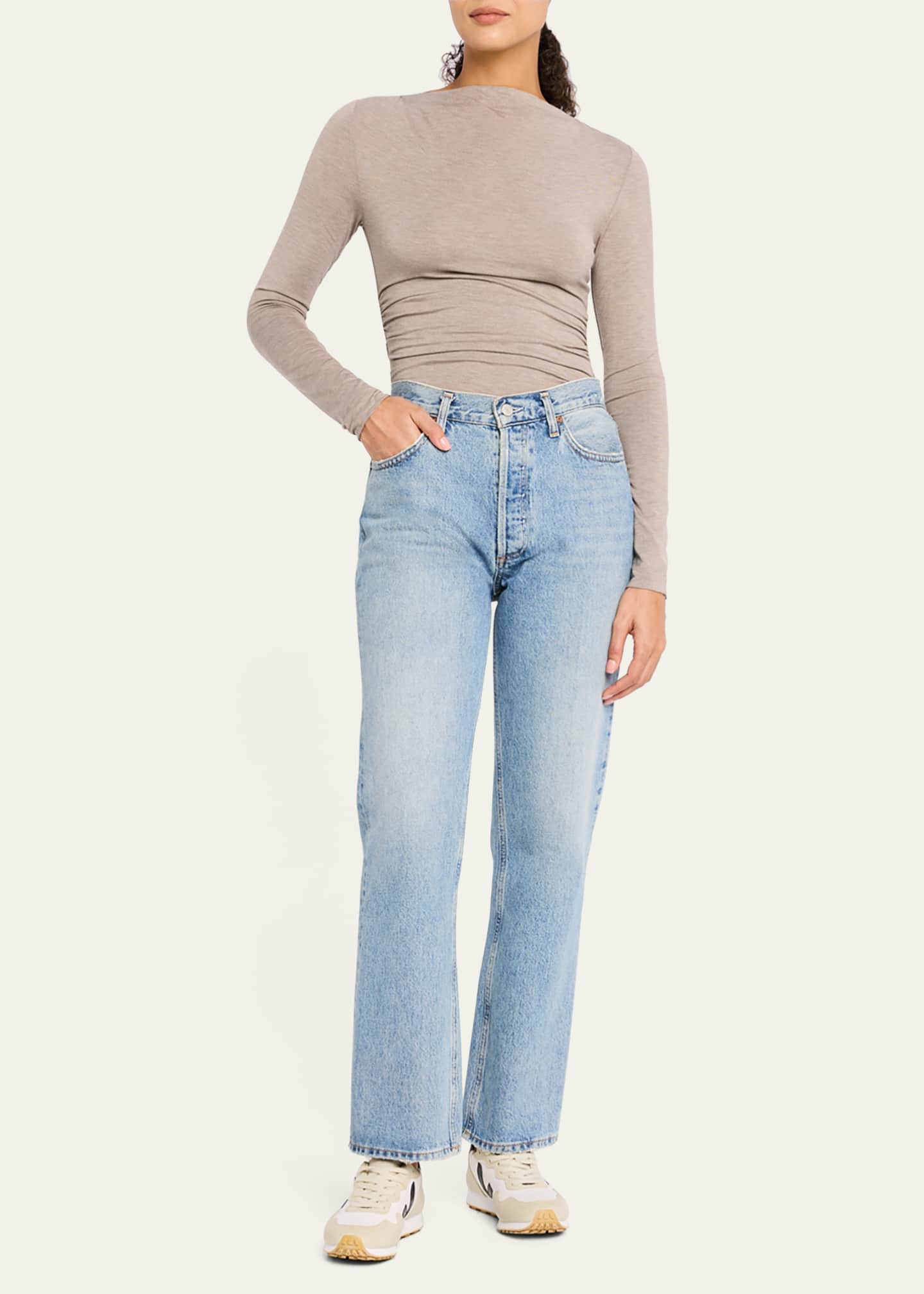 Rag & Bone Luca Draped Knit Long-Sleeve Top Image 2 of 5