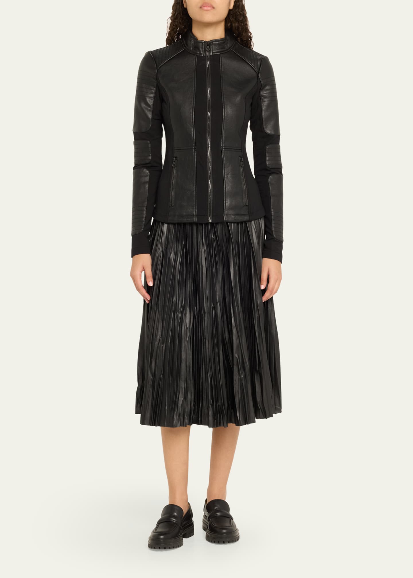 Blanc Noir Zip-Front Faux Leather Moto Jacket Image 2 of 5
