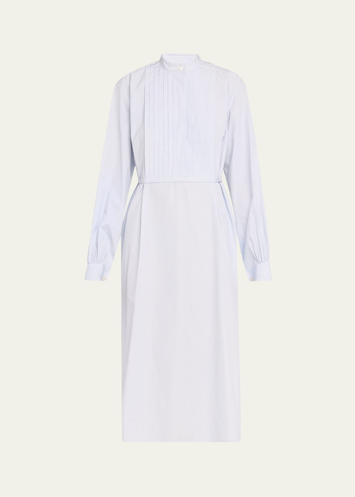 Jil Sander Multi Stripe Cotton Midi Shirtdress Image 1 of 5