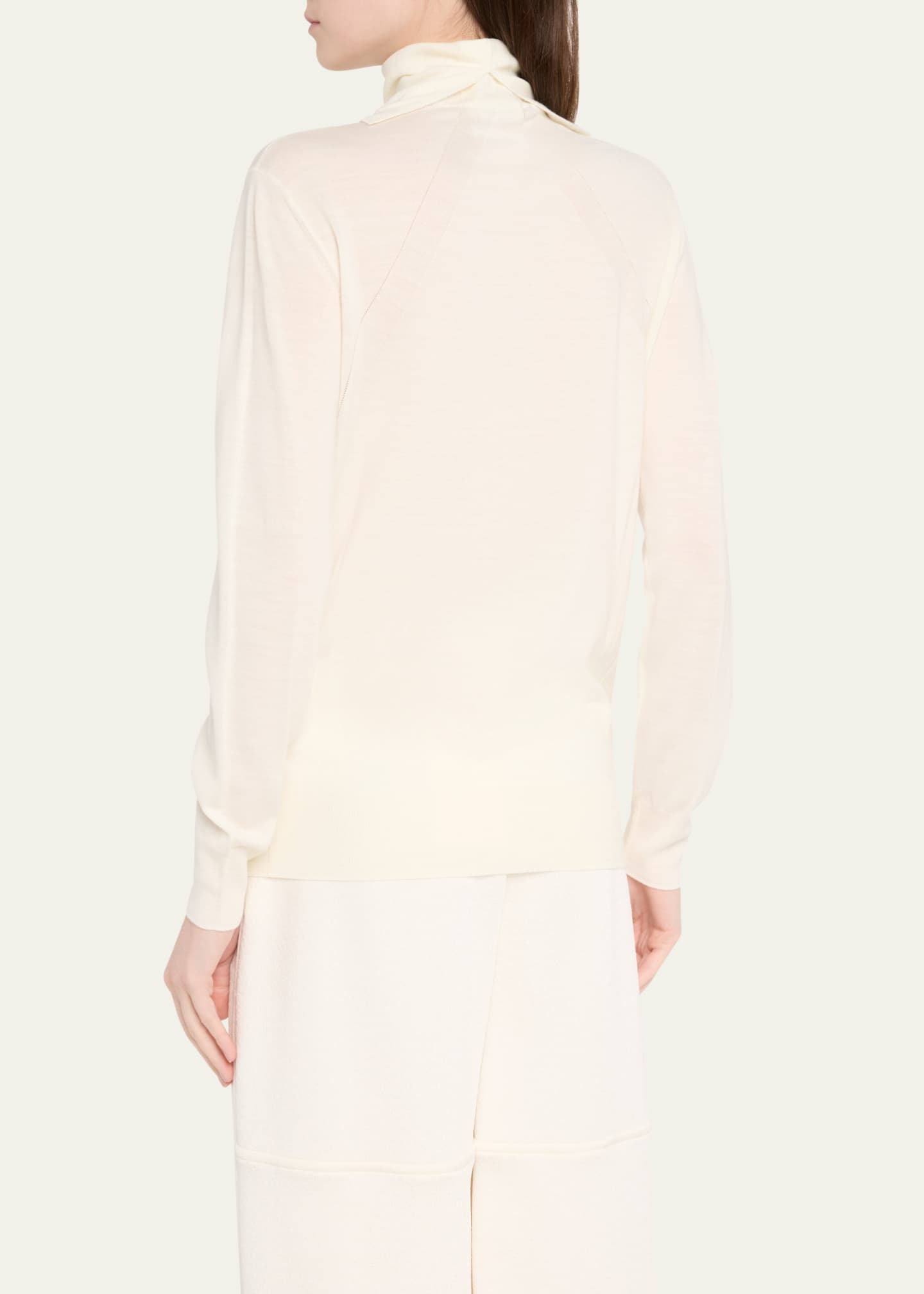 Jil Sander Turtleneck Superfine Merino Wool Lightweight Sweater Image 3 of 5